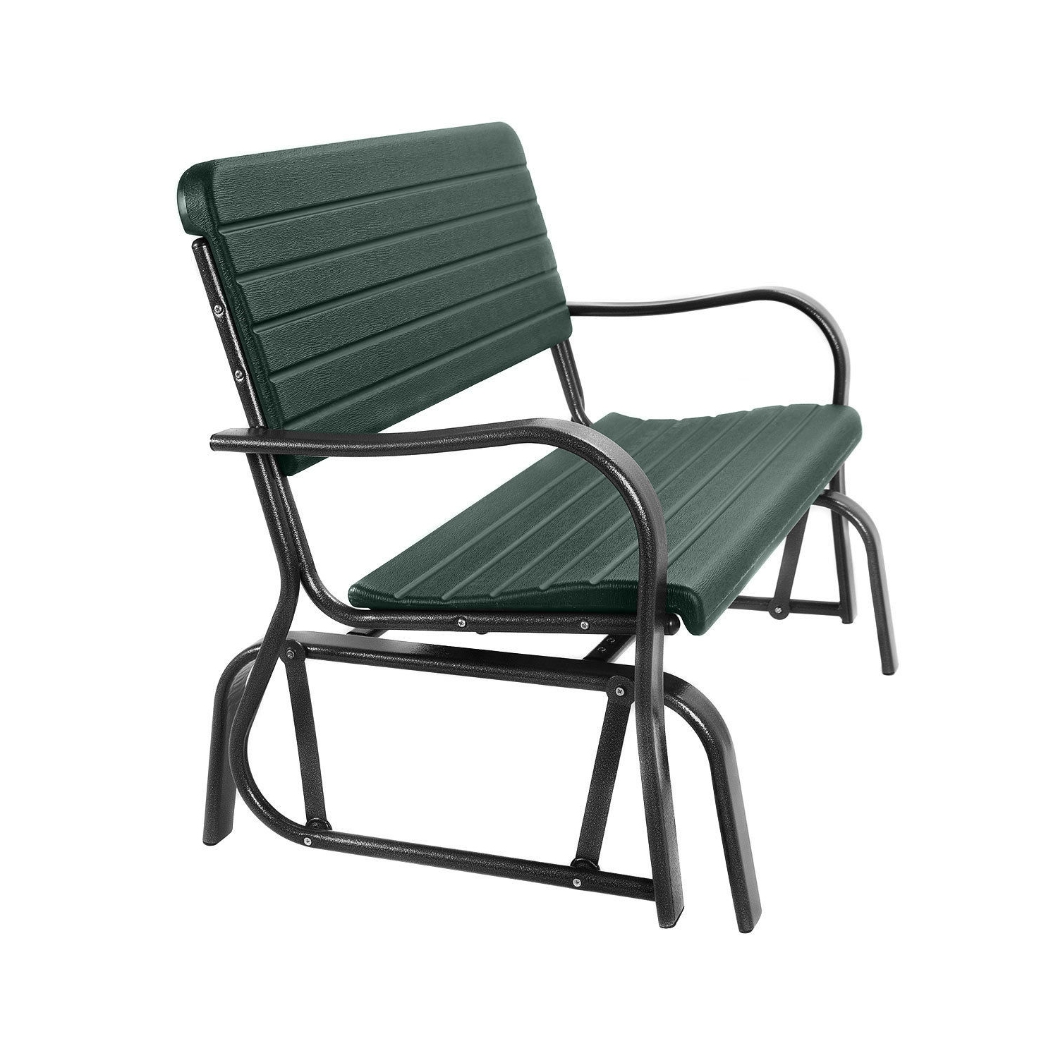 Costway Outdoor Patio Swing Porch Rocker Glider Bench Loveseat Garden Seat Steel