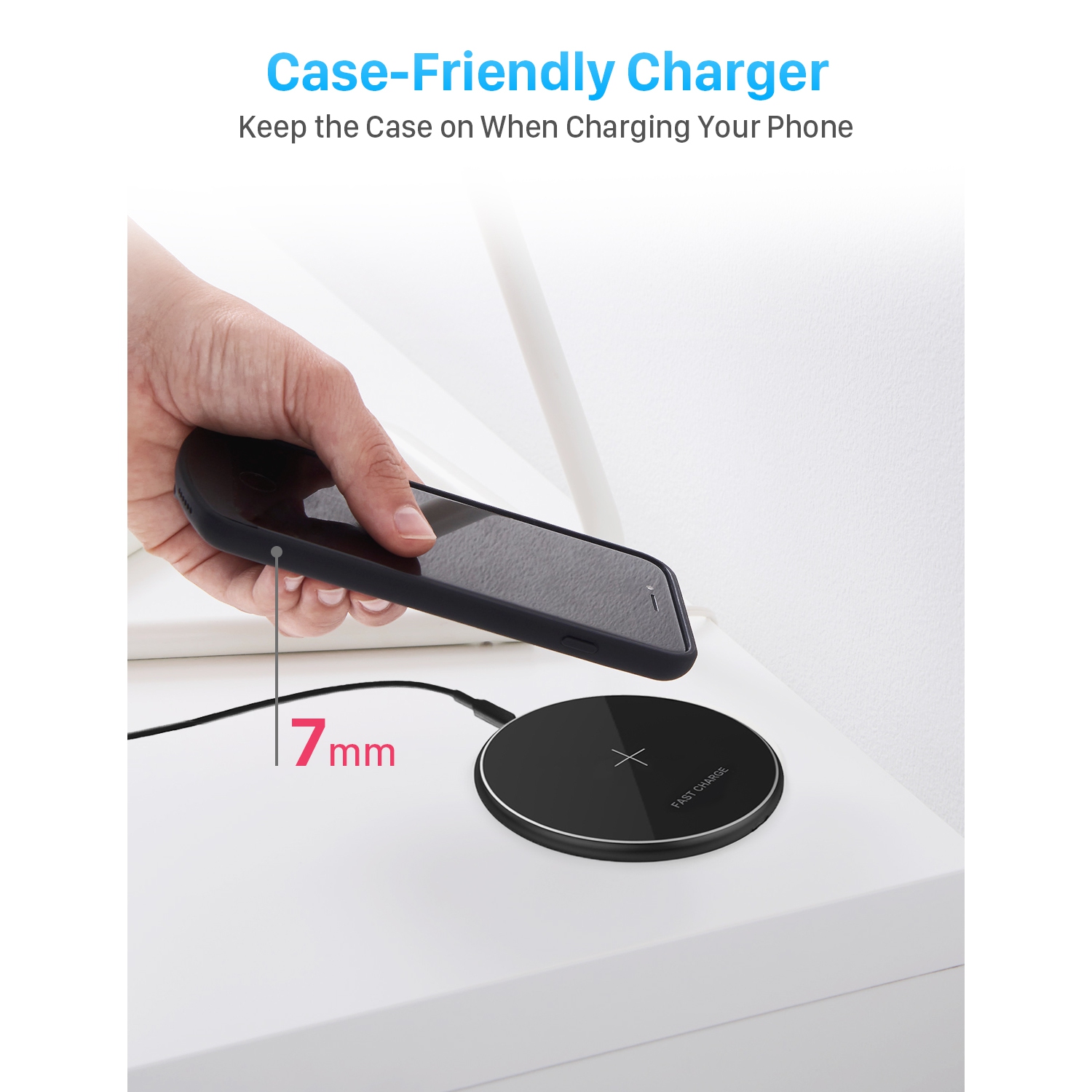 Etallic Swift Fast Wireless Charging Pad, Qi-Certified, 7.5W for APPLE iPhone, 10W for SAMSUNG