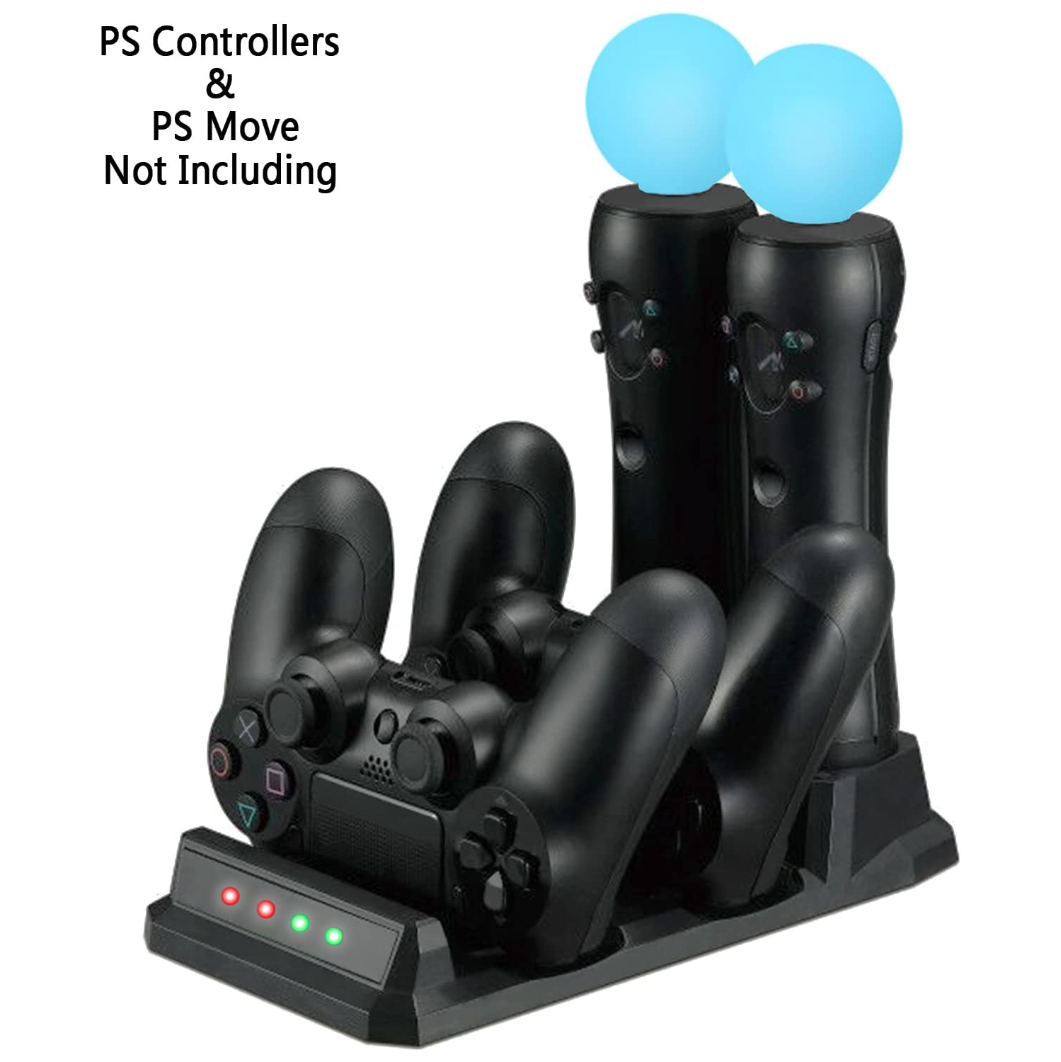 navor Quad Charging Station for PS Move Motion and PS4 Controller of SONY Playstation 4 PS4 Slim PS4 Pro (Quad Charger)