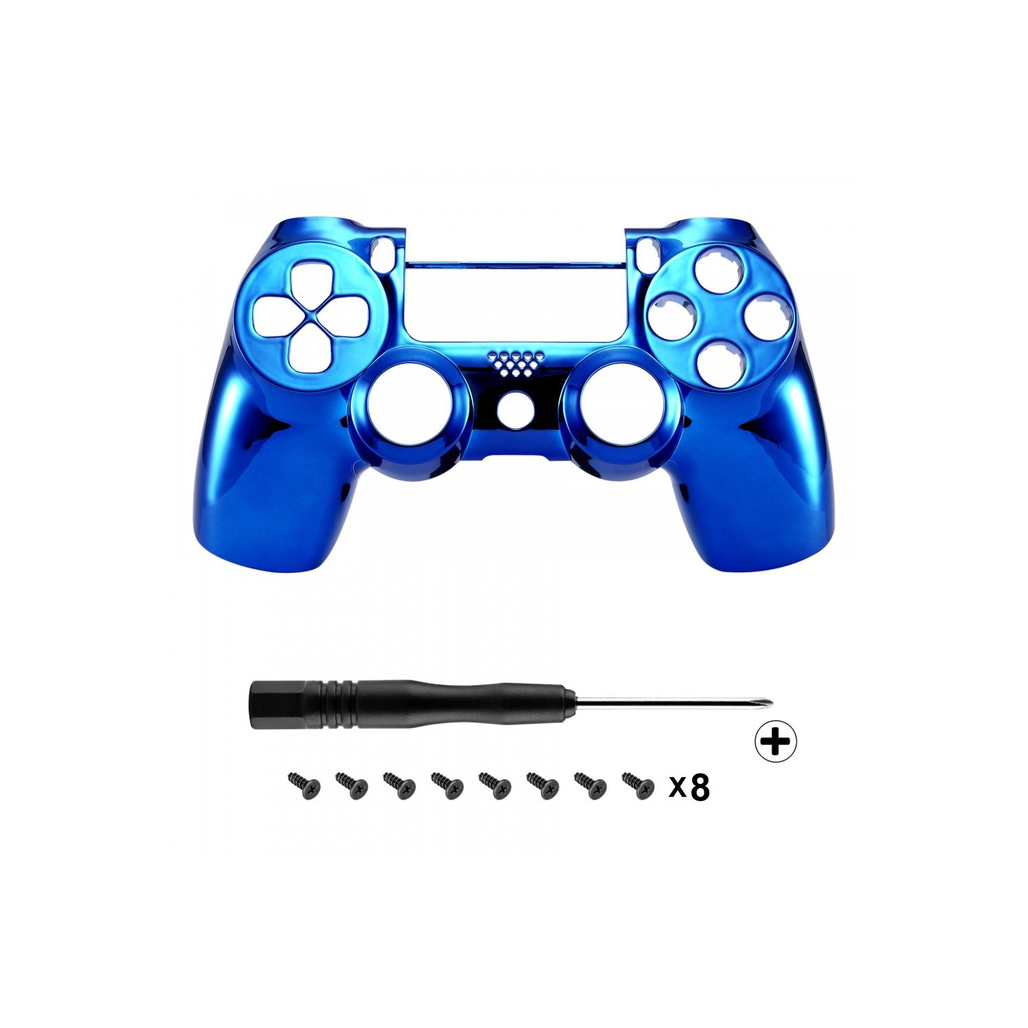 Chrome Blue Edition Front Housing Shell Faceplate for Playstation 4 PS4 Slim PS4 Pro Controller