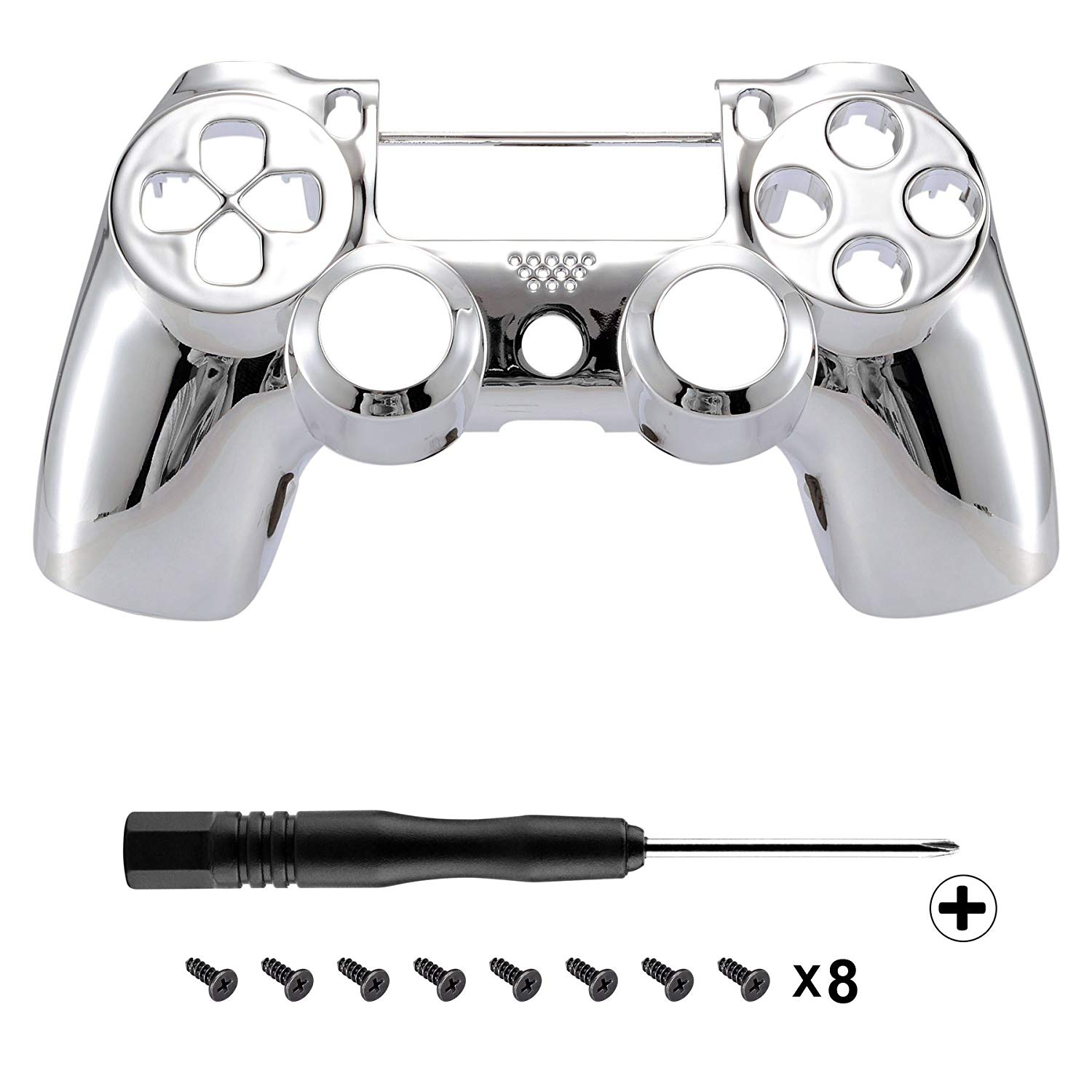 Chrome Silver Edition Front Housing Shell Faceplate for Playstation 4 PS4 Slim PS4 Pro Controller