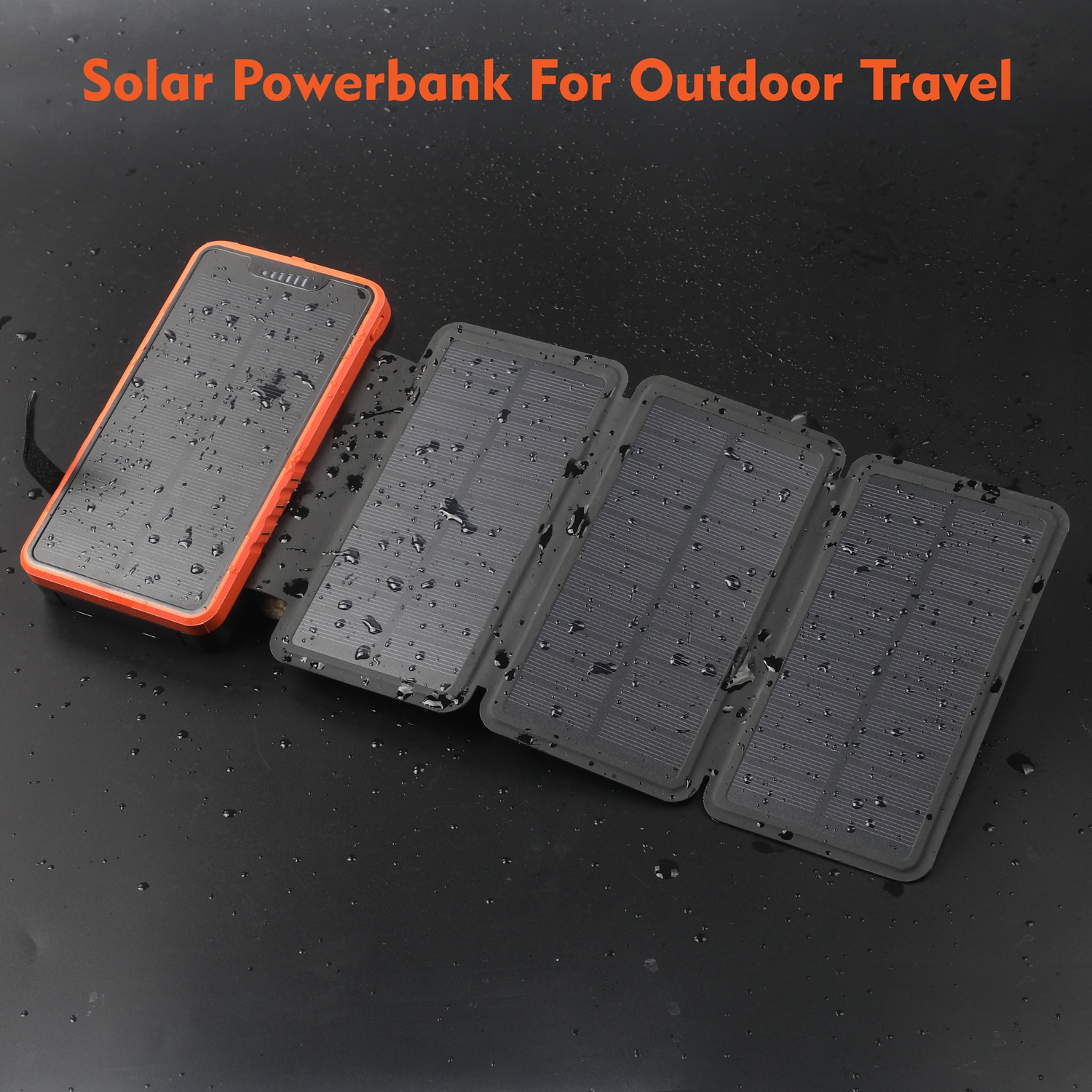 Chargeur portable solaire pliable de Navor 20000&nbsp;mAh – Bloc-piles externe portatif étanche avec 4 panneaux solaires, deux sorties USB 2,1&nbsp;A