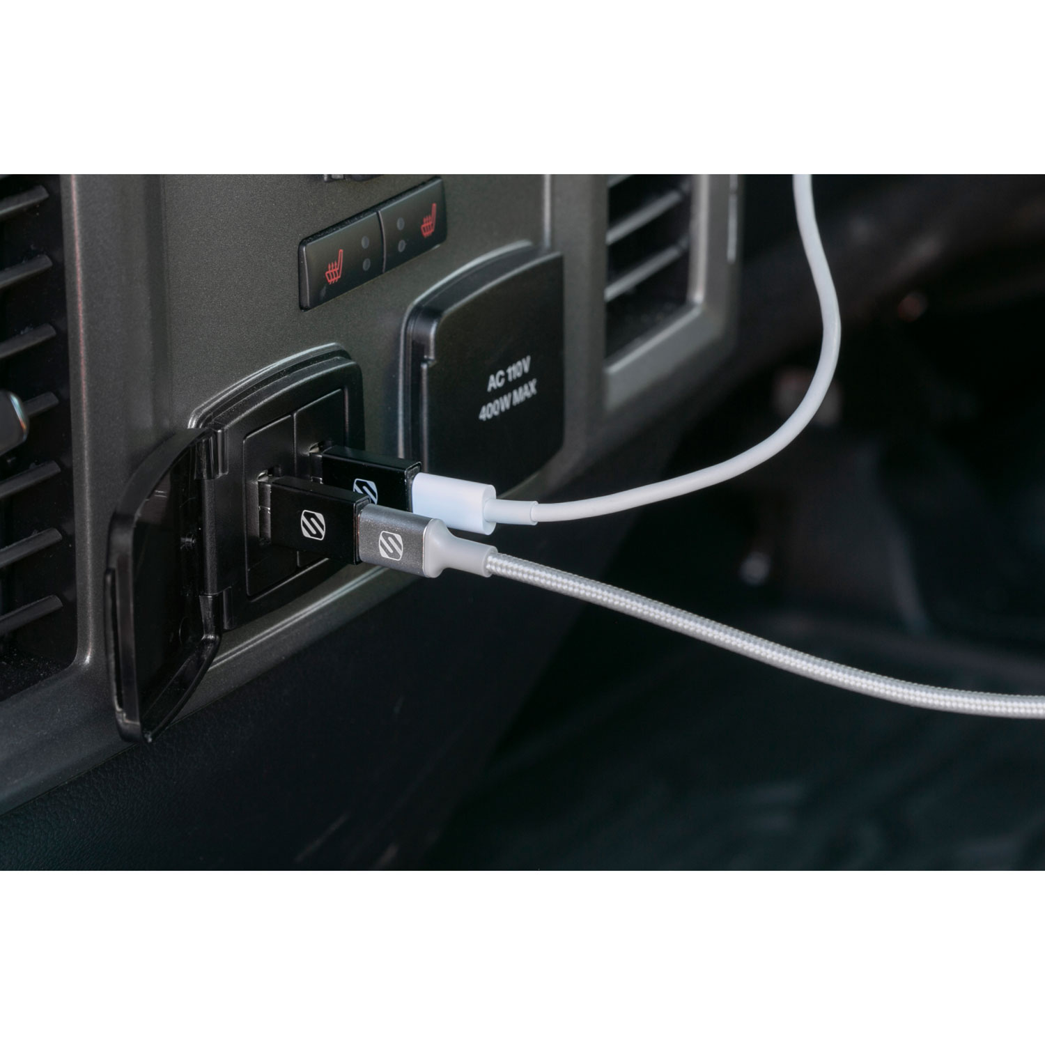 Adaptateur USB-C à USB 3.0 StrikeLine de Scosche - Ensemble de 2 - Noir