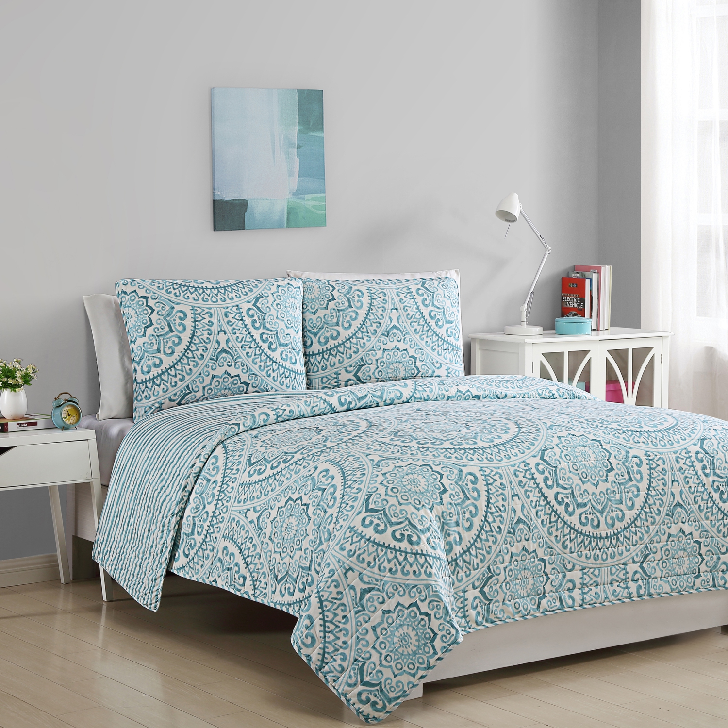 Urban Annex Kids Zone Sophie 2 piece quilt set, aqua, twin