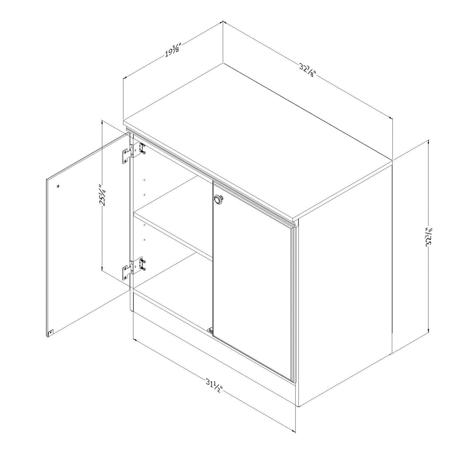 Armoire de rangement Morgan à 2 tiroirs - Blanc pur