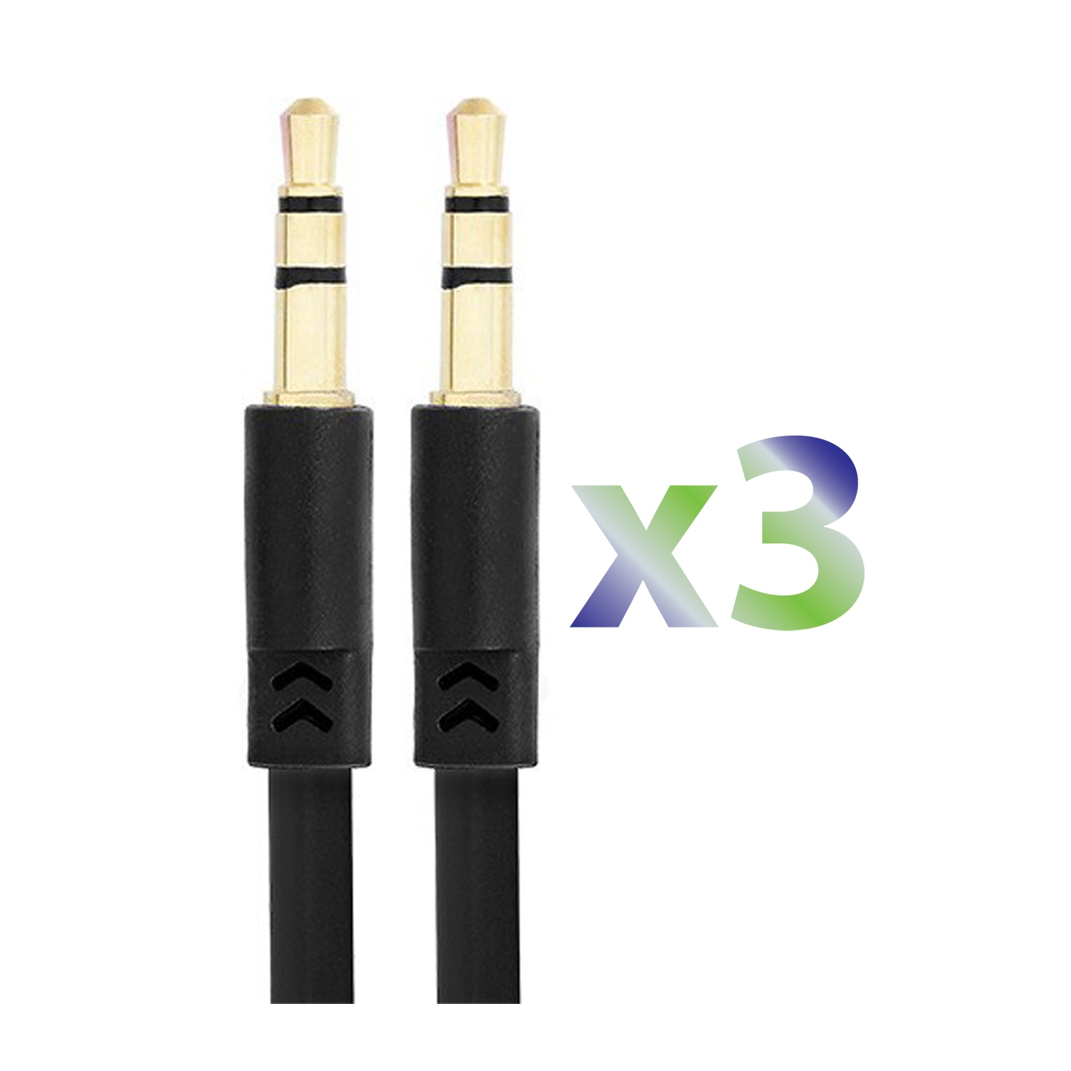 Exian Aux 3.5mm Cable 1M Black 3/PKG