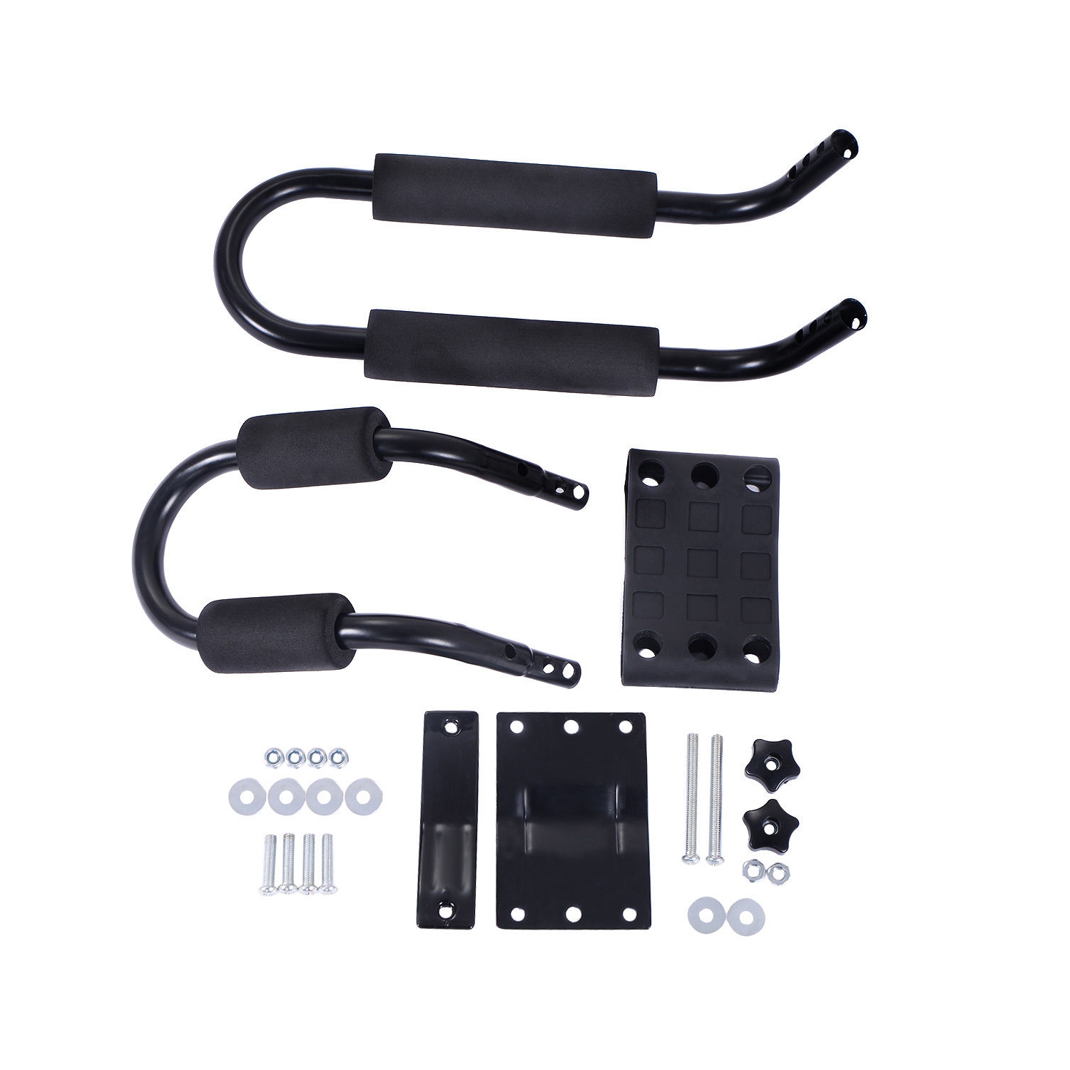 COSTWAY Lot de 4 Support de Kayak Barres de Toit de Voiture pour Kayaks Transport en Sécurité en Forme de U Anti-Friction pour Voyager 36 x 20 x 15