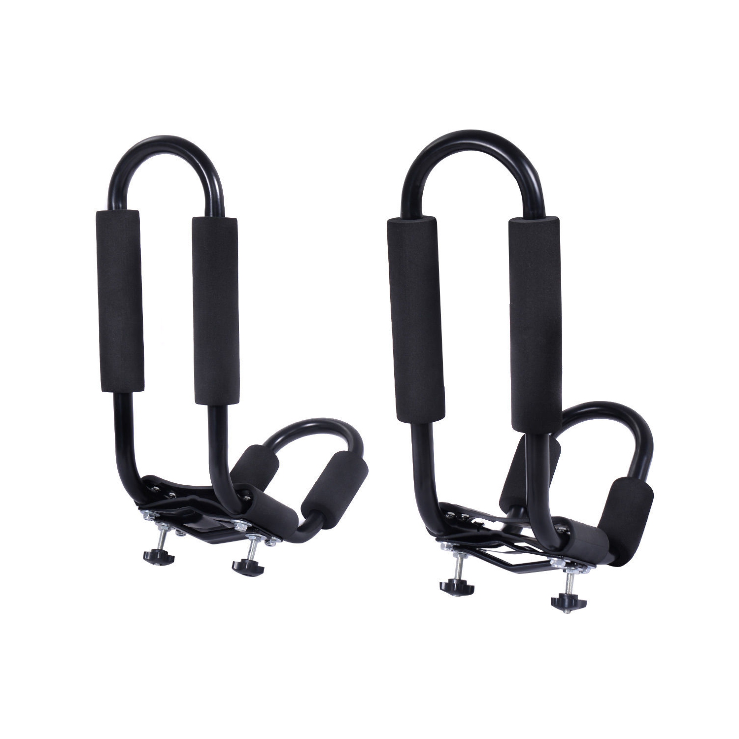 COSTWAY Lot de 4 Support de Kayak Barres de Toit de Voiture pour Kayaks Transport en Sécurité en Forme de U Anti-Friction pour Voyager 36 x 20 x 15