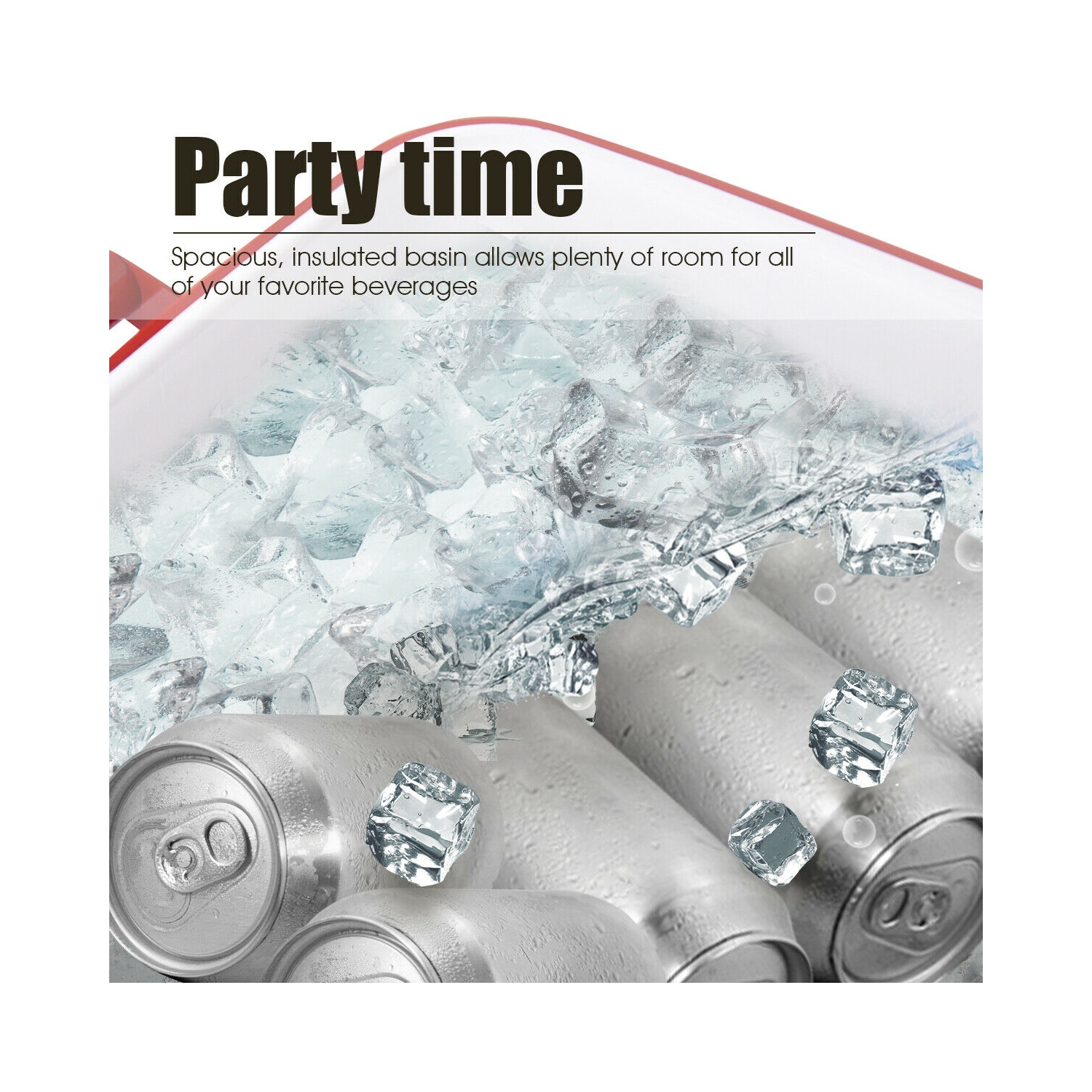 Costway 80-quart Cooler Beer Cart Outdoor Entertaining Rolling Party Steel Bar Bistro