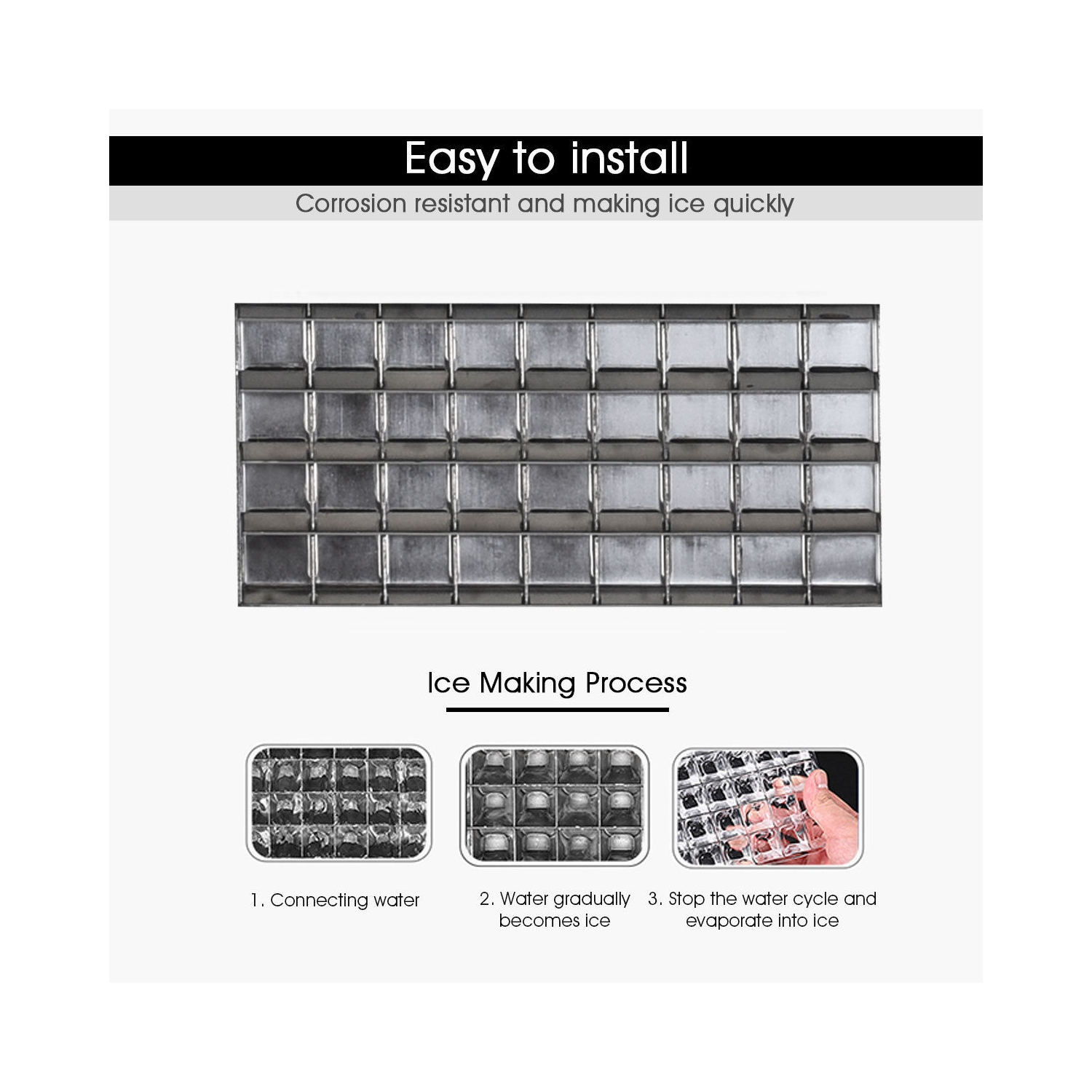 Costway Built-In Stainless Steel Commercial 110Lbs/24H Ice Maker Portable Ice Machine