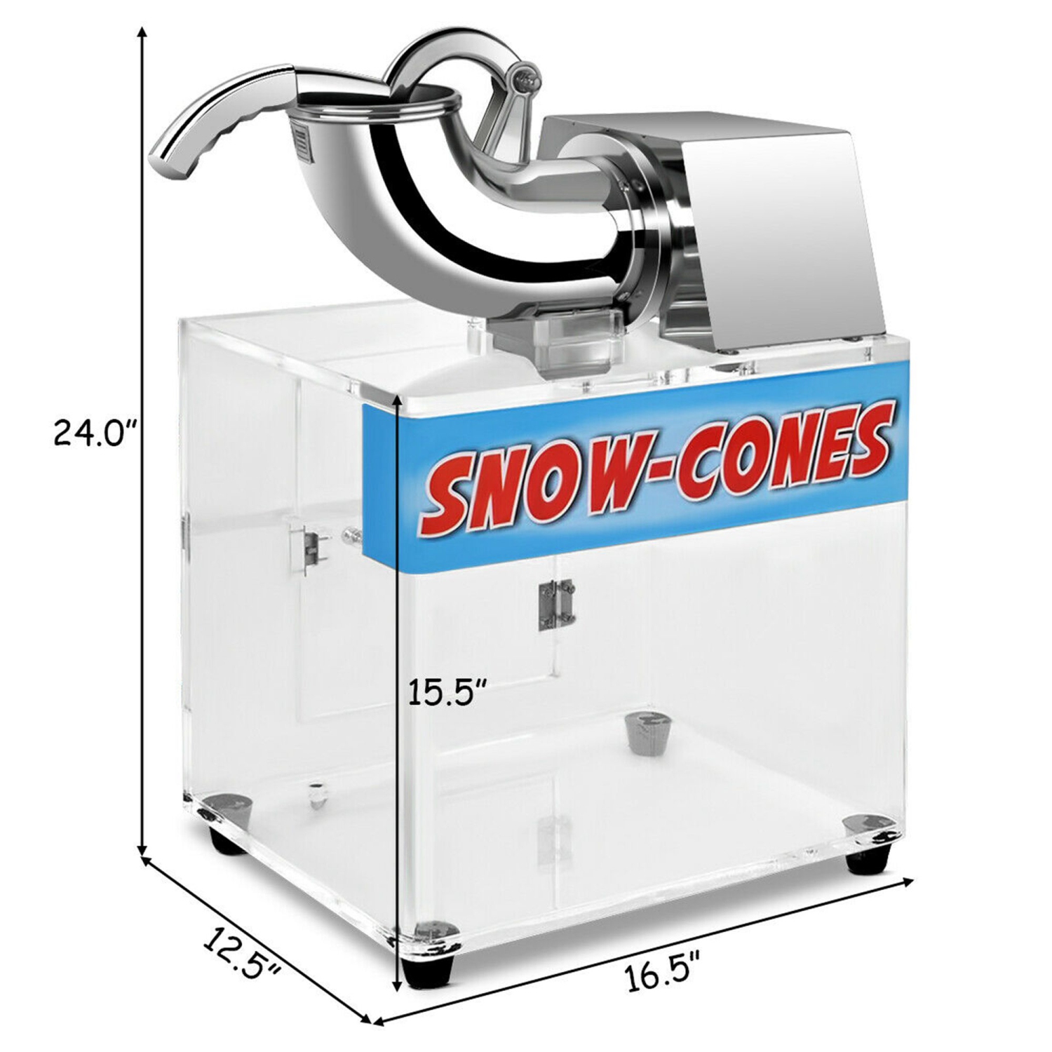 Costway Electric Snow Cone Machine Ice Shaver Maker Shaving Crusher Dual Blades