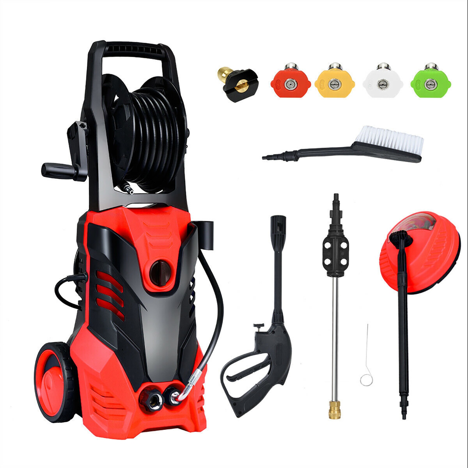 Costway 3000PSI Electric High Pressure Washer Machine 2 GPM 2000W w/ Deck Patio Cleaner