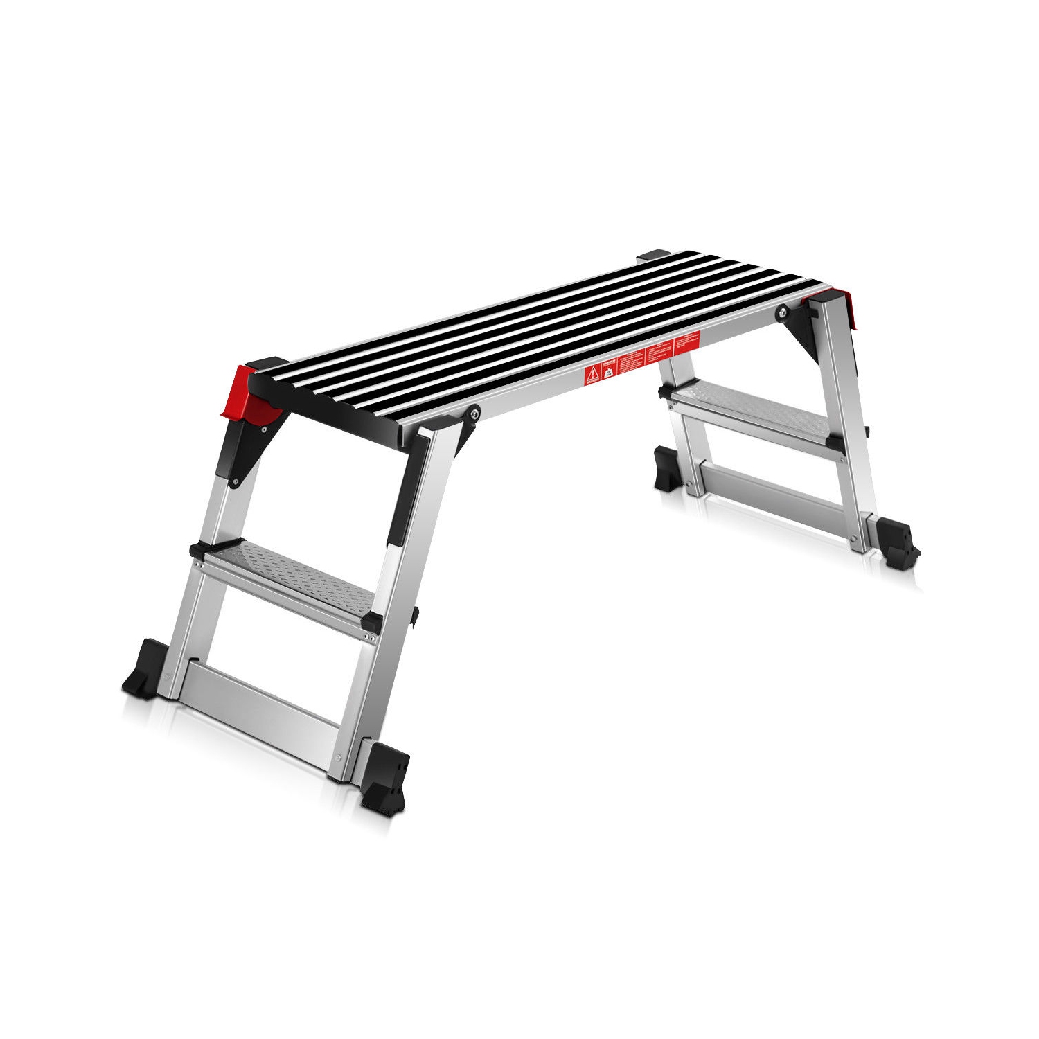 330lbs Aluminum Step Stool Folding Bench Work Platform Non-slip Drywall Ladder