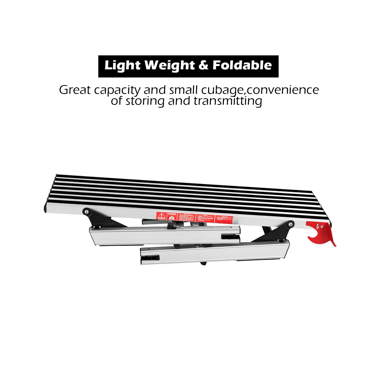 330lbs Aluminum Step Stool Folding Bench Work Platform Non-slip Drywall Ladder