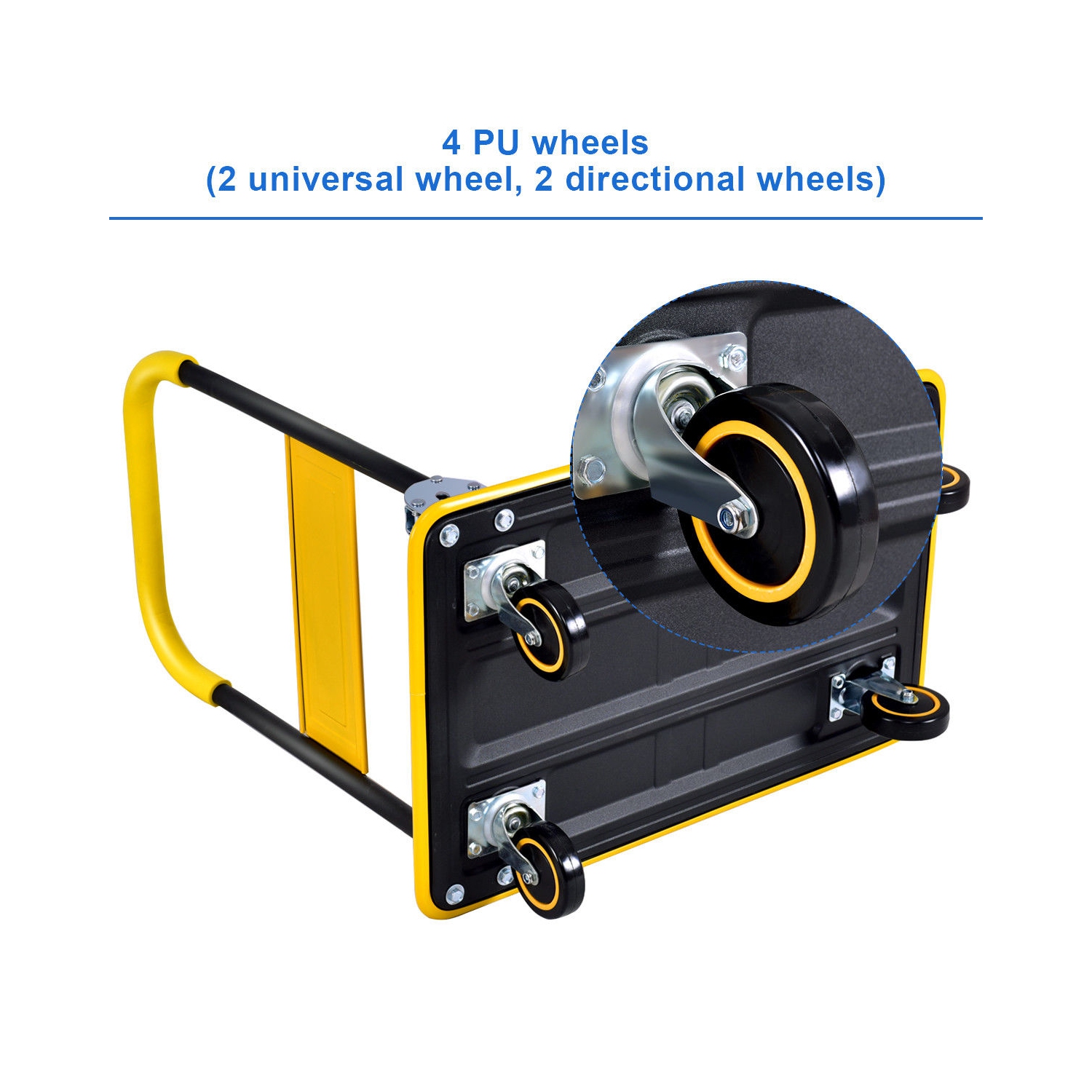 330lbs Folding Platform Cart Dolly Push Hand Truck Moving Warehouse Foldable