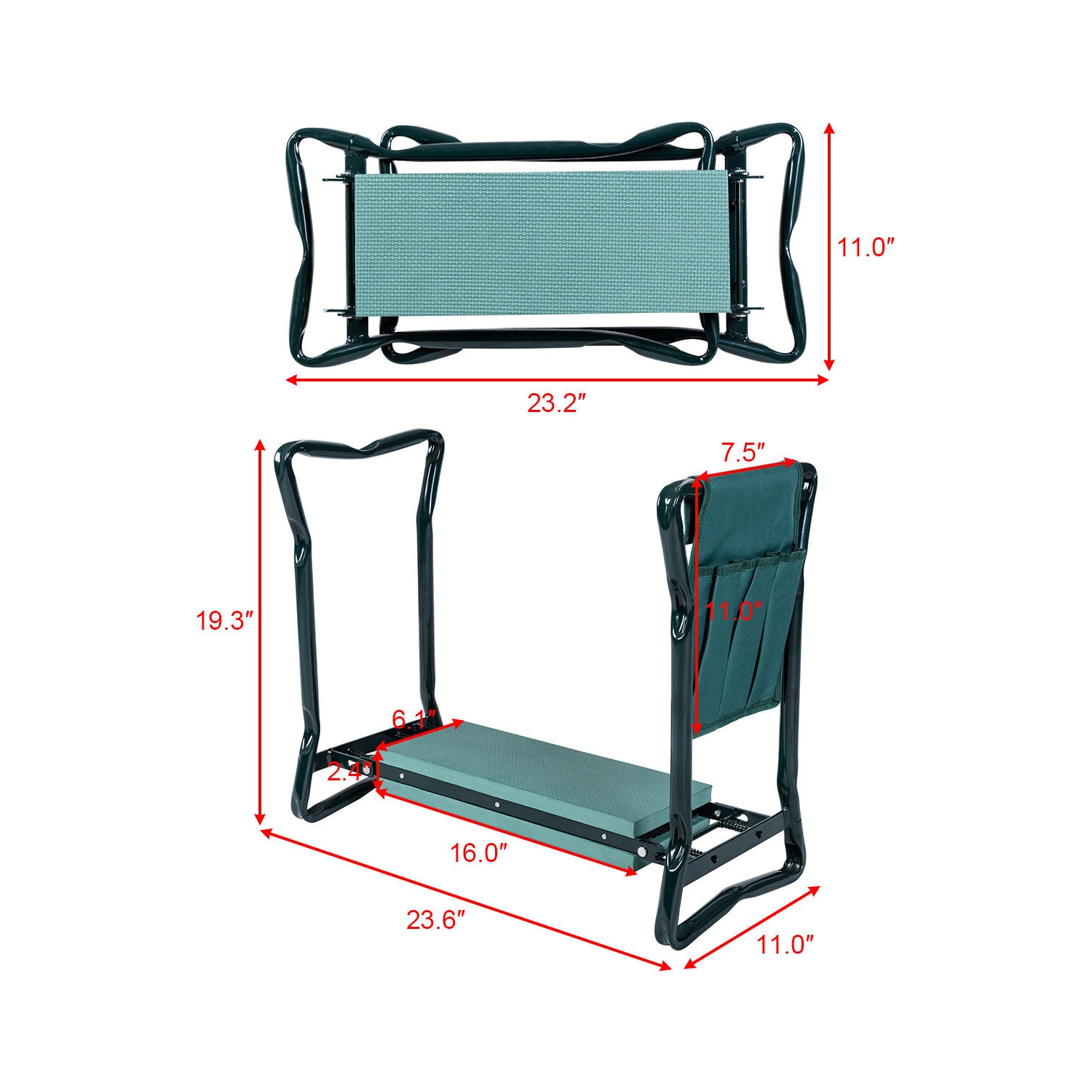 Support de genoux de jardinage robuste et pliable de Costway pour siège de jardin