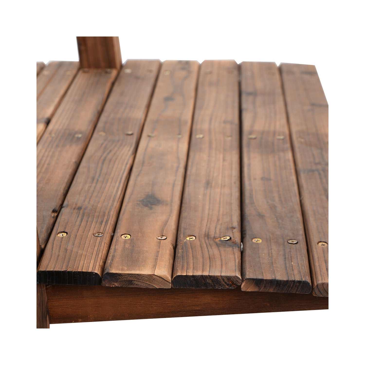 Arche décorative en bois massif pour étang de jardin avec pont en bois massif, 5 pi, fini teinté