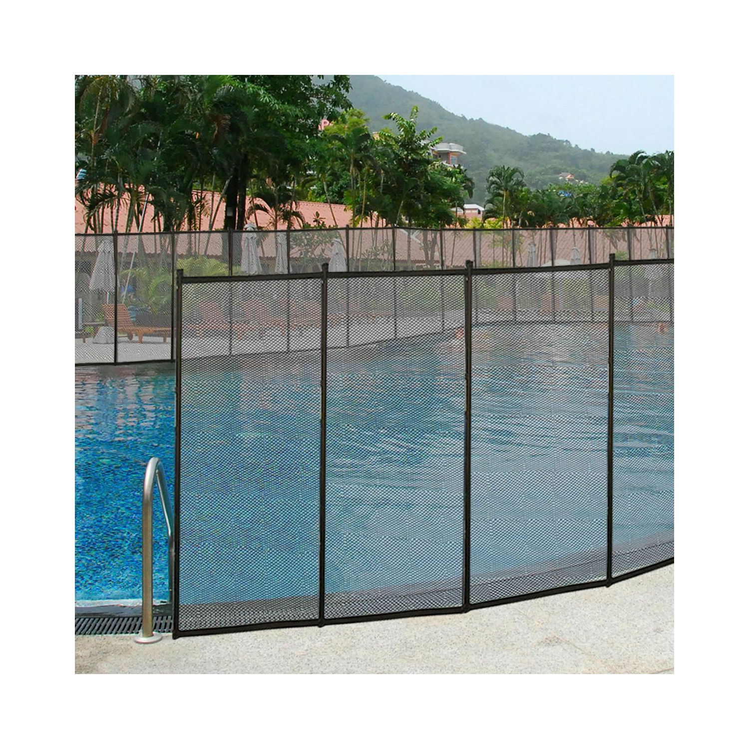 Couverture de sécurité pour la piscine creusée de Costway empêche la noyade accidentelle de 4 pi x 12 pi