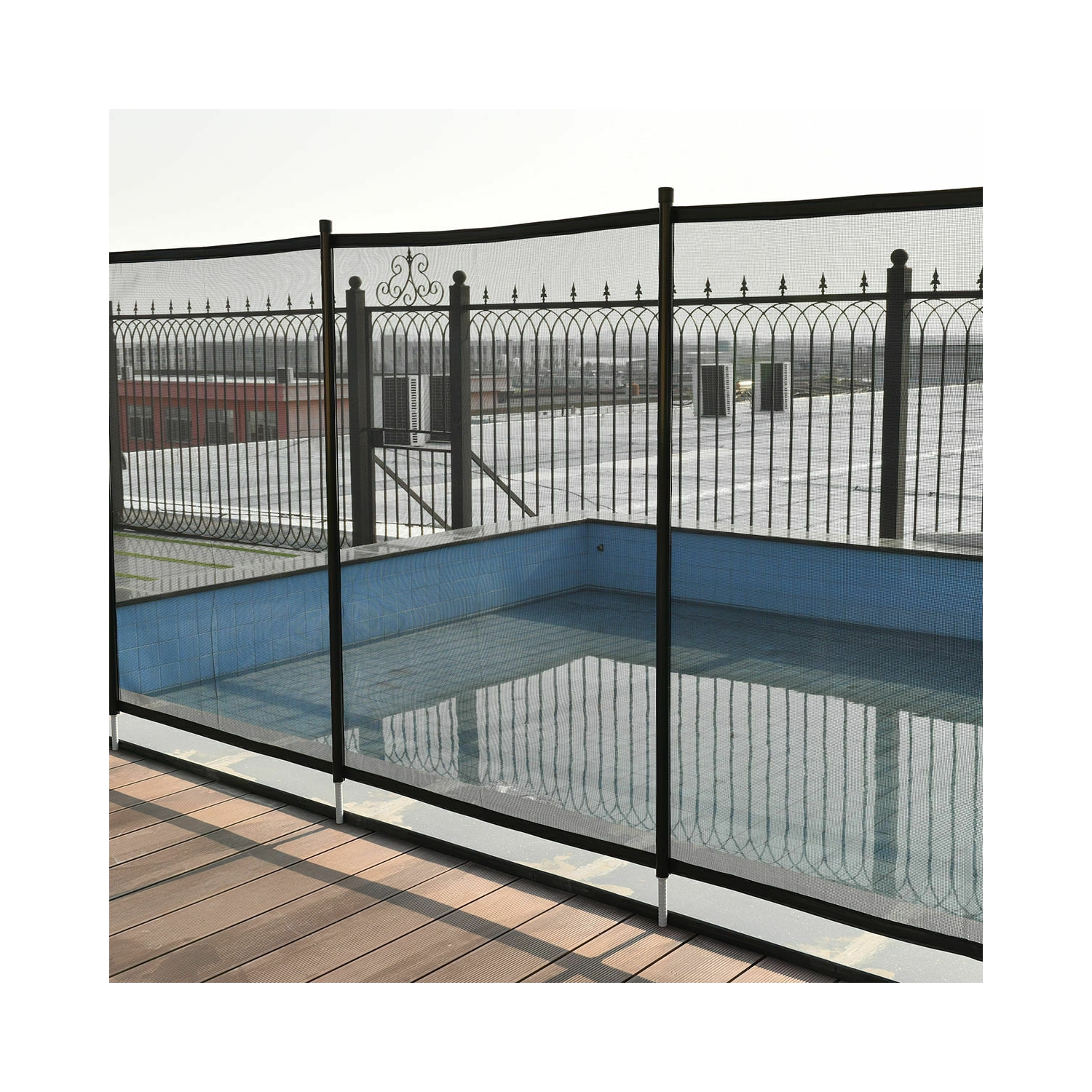 Couverture de sécurité pour la piscine creusée de Costway empêche la noyade accidentelle de 4 pi x 12 pi