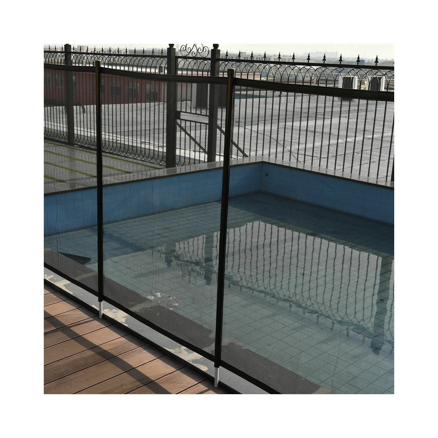 Couverture de sécurité pour la piscine creusée de Costway empêche la noyade accidentelle de 4 pi x 12 pi