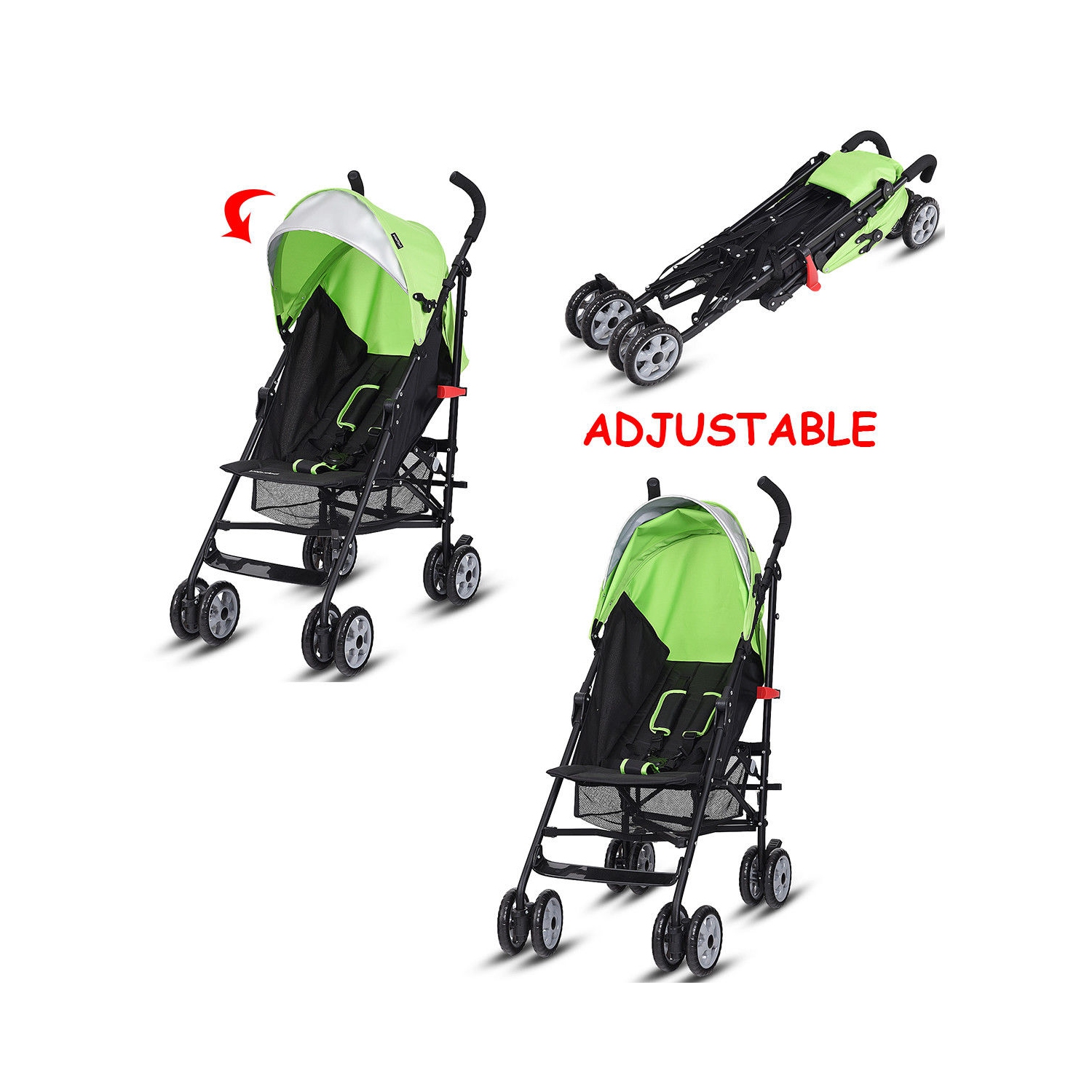Costway Lightweight Baby Toddler Umbrella Travel Stroller w/ Storage Basket