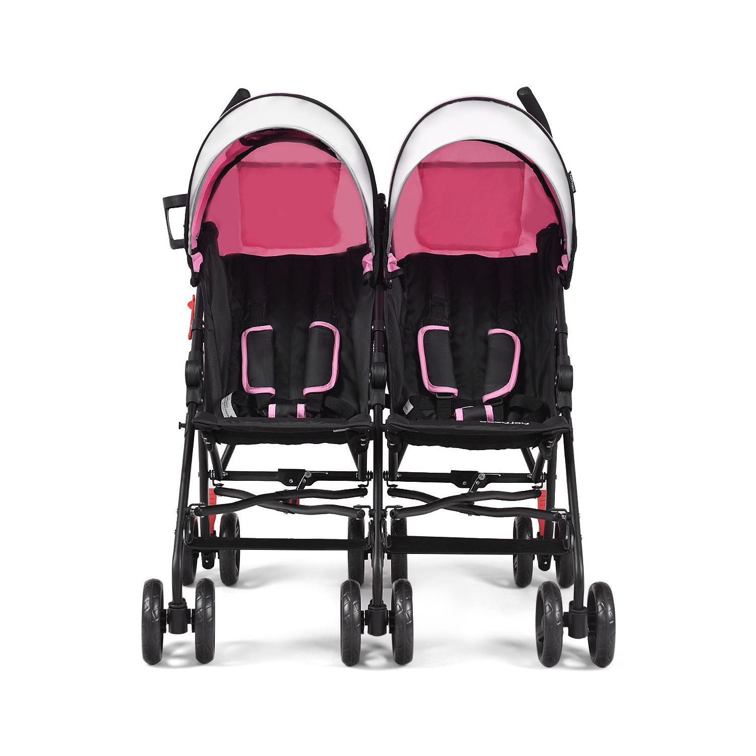 Twin Baby Double Stroller Kids Ultralight Umbrella Stroller Pushchair Pink