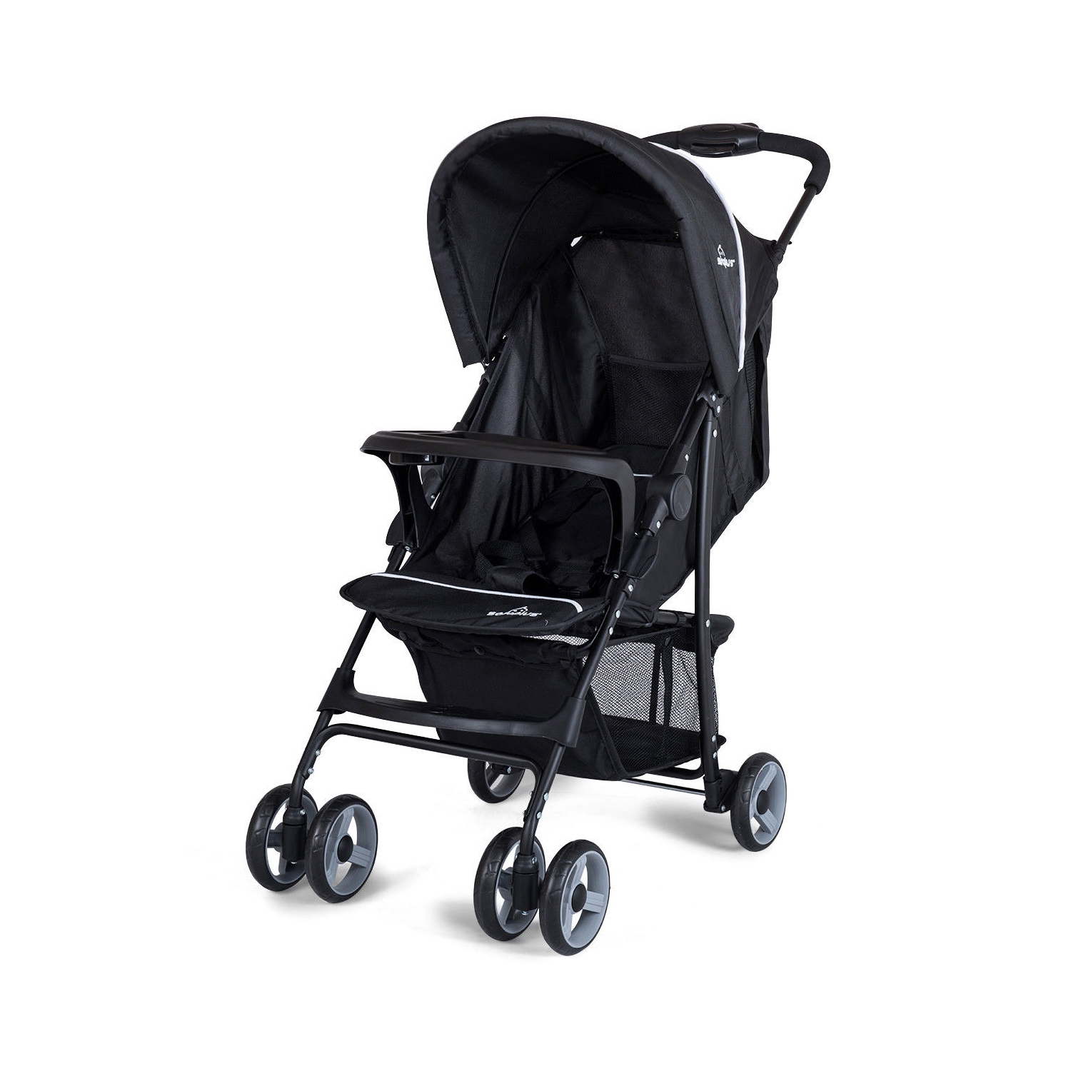 Foldable Baby Stroller Kids Travel Pushchair 5-Point Safety System Black