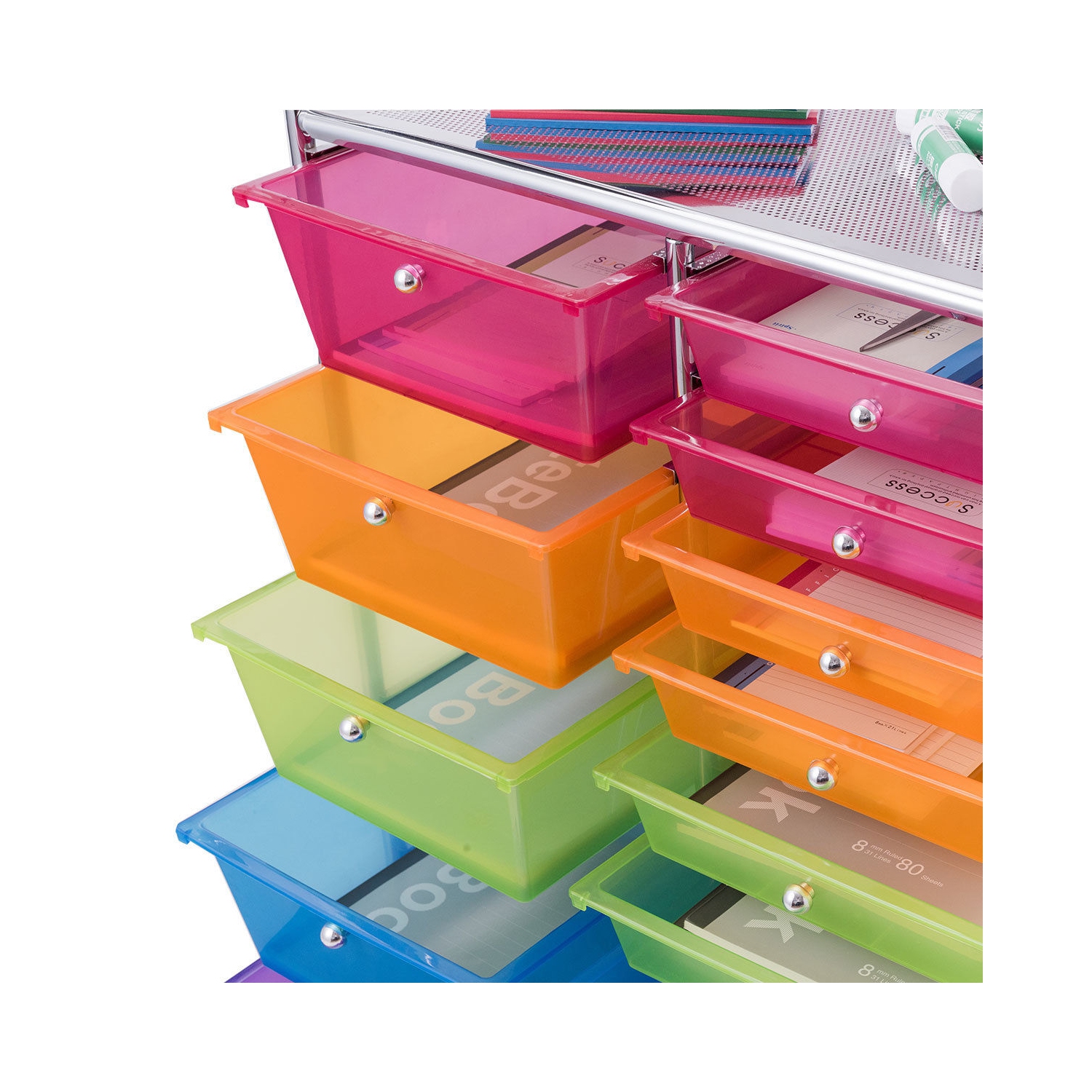 15 Drawer Rolling Storage Cart Tools Scrapbook Paper Office School Organizer