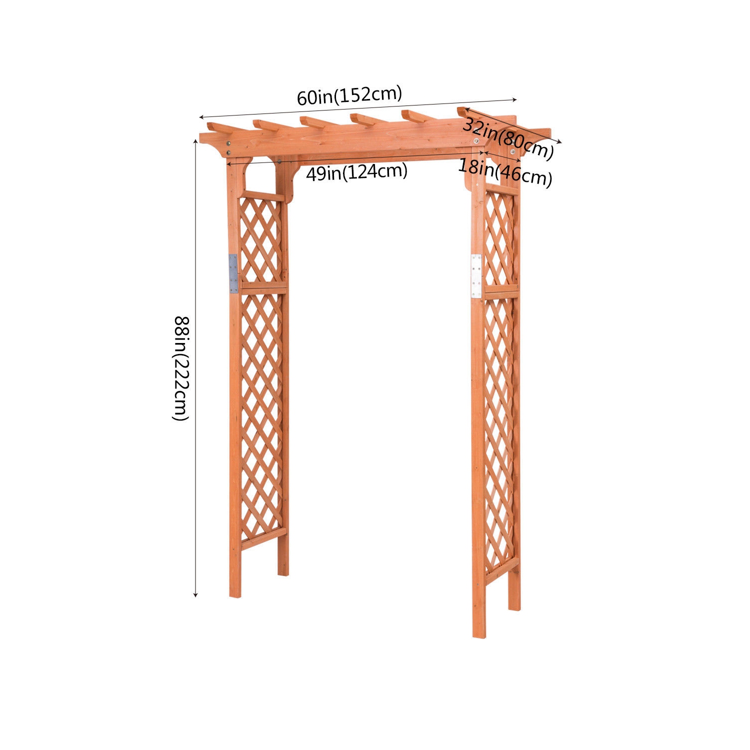 Arbor – jardinière de jardin en arche en bois de plus de 7 pi, pergola pour l'extérieur