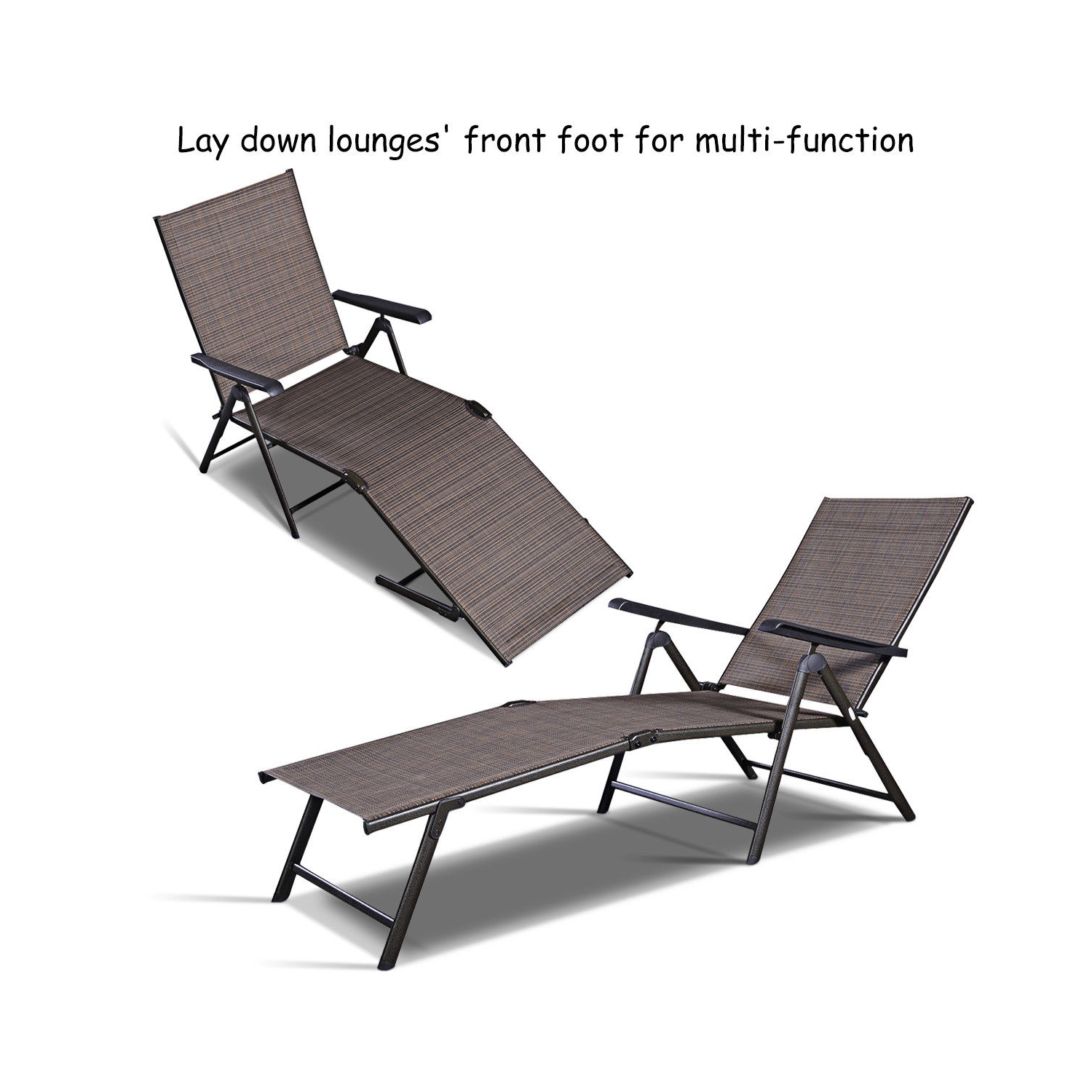 Chaise longue inclinable pour piscine de Costway, meubles de patio d'extérieur réglables