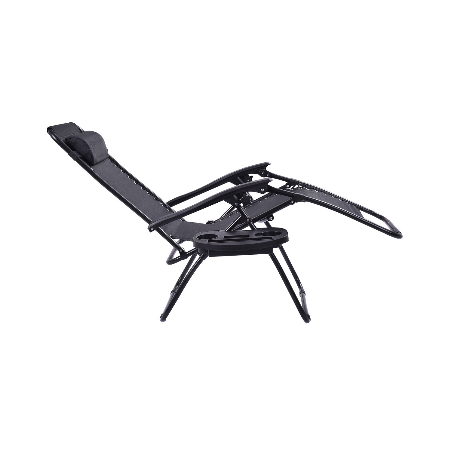 Lot de 2 chaises longues avec porte-gobelets