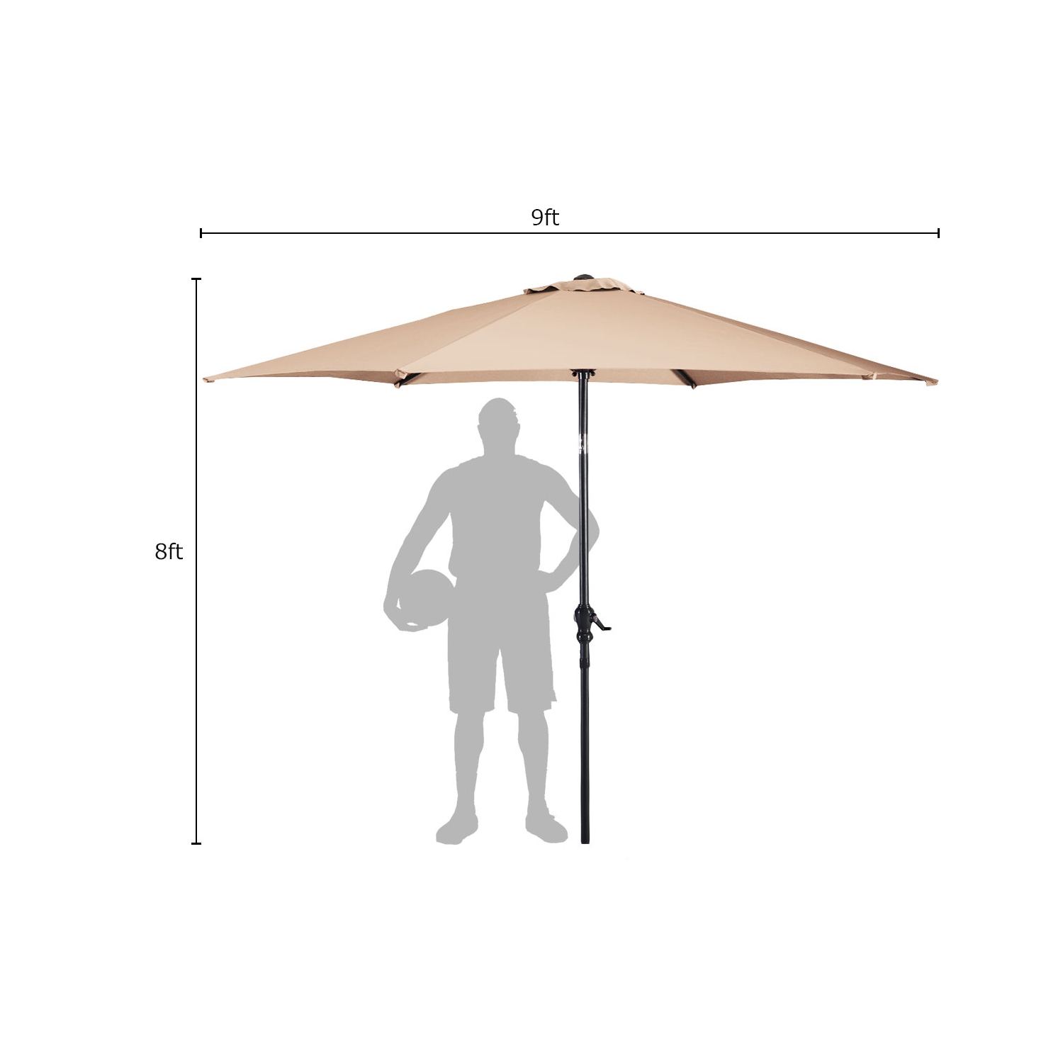 Parasol inclinable 274cm Costway