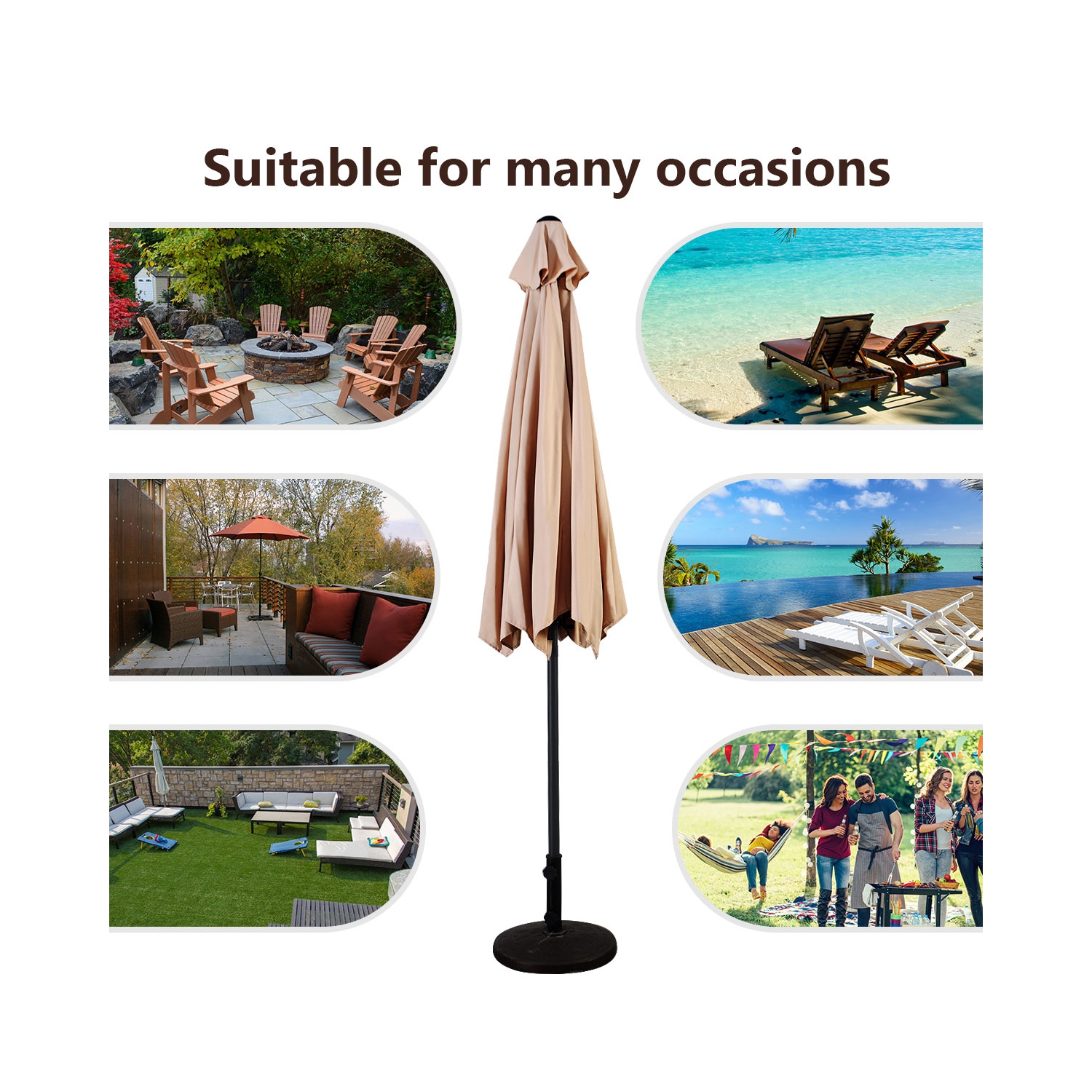 Parasol inclinable 274cm Costway