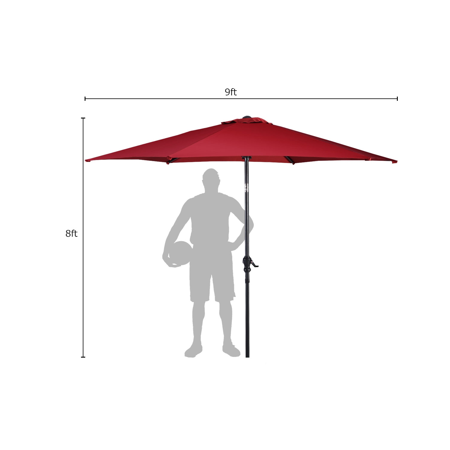 Parasol inclinable 274cm Costway