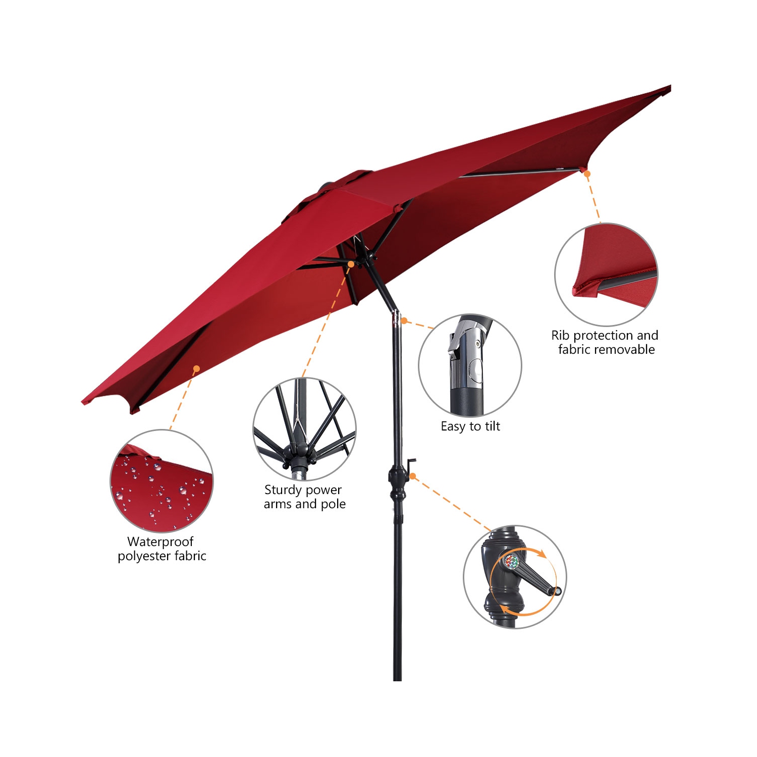 Parasol inclinable 274cm Costway