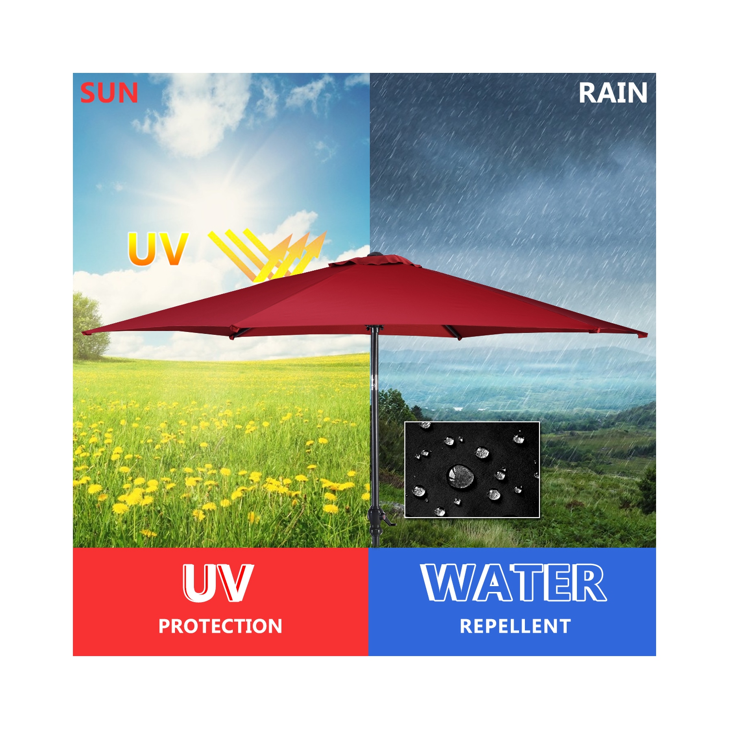 Parasol inclinable 274cm Costway