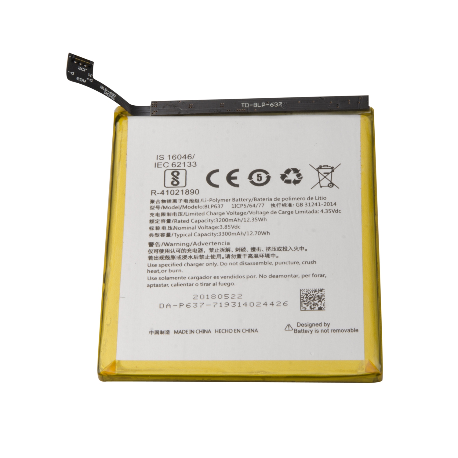 Replacement Battery BLP637 3300 mAh For OnePlus 5 / OnePlus 5T