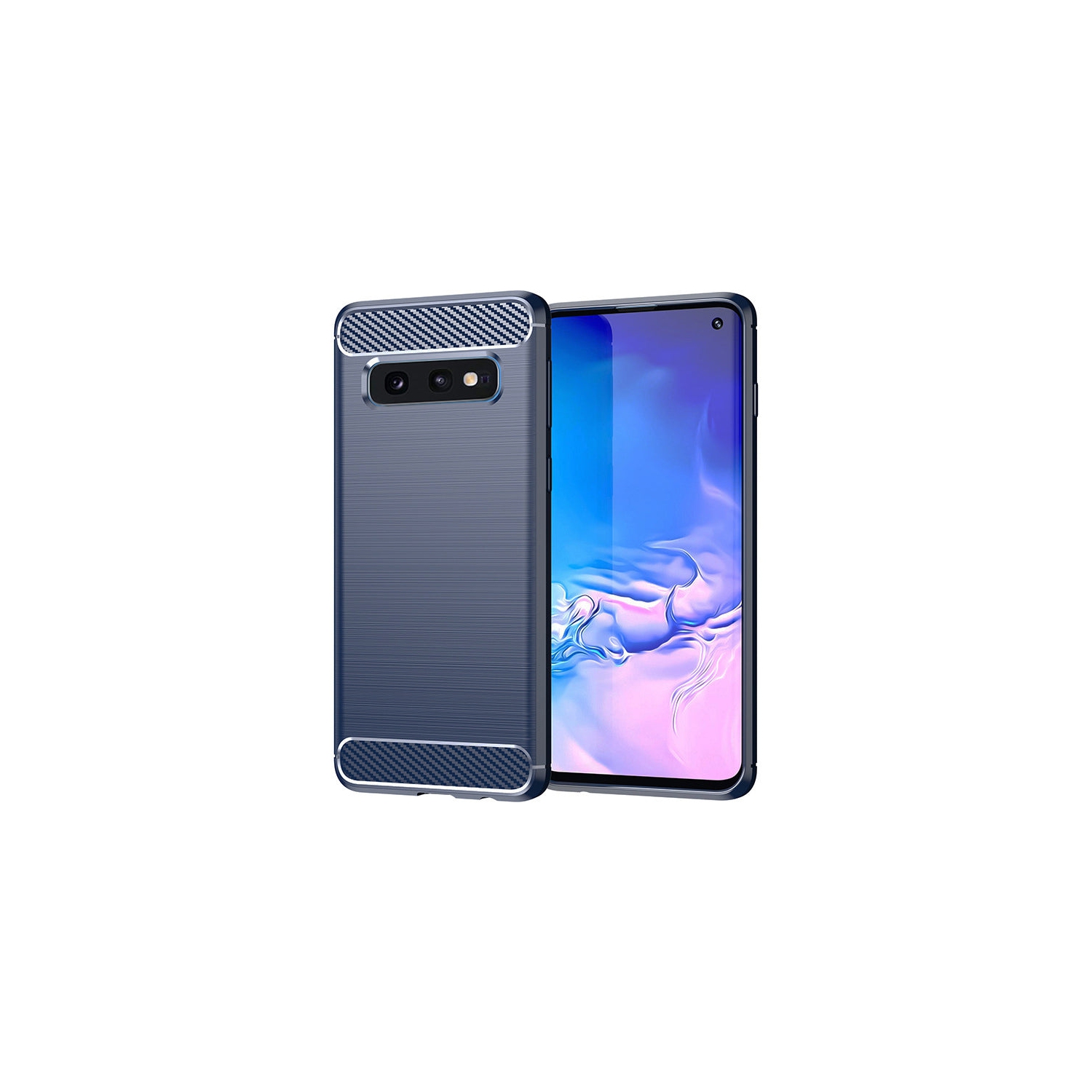PANDACO Navy Brushed Metal Case for Samsung Galaxy S10e