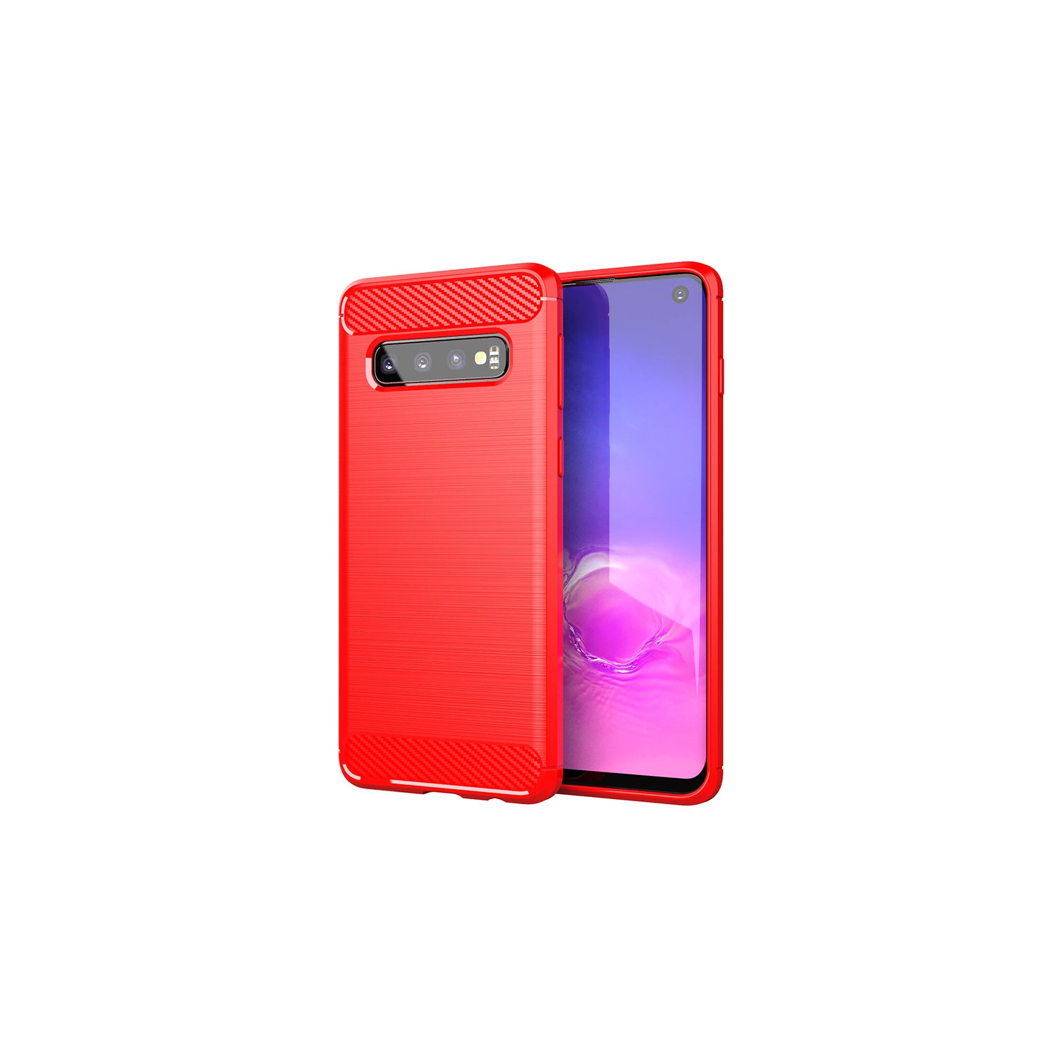Étui en métal brossé rouge PANDACO pour Galaxy S10 de Samsung
