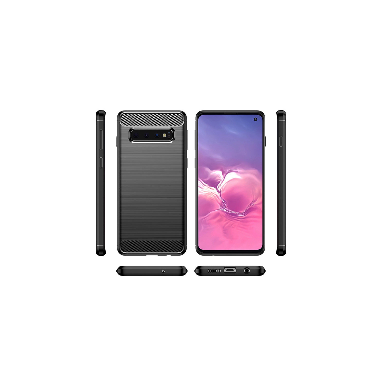 Étui en métal brossé rouge PANDACO pour Galaxy S10 de Samsung