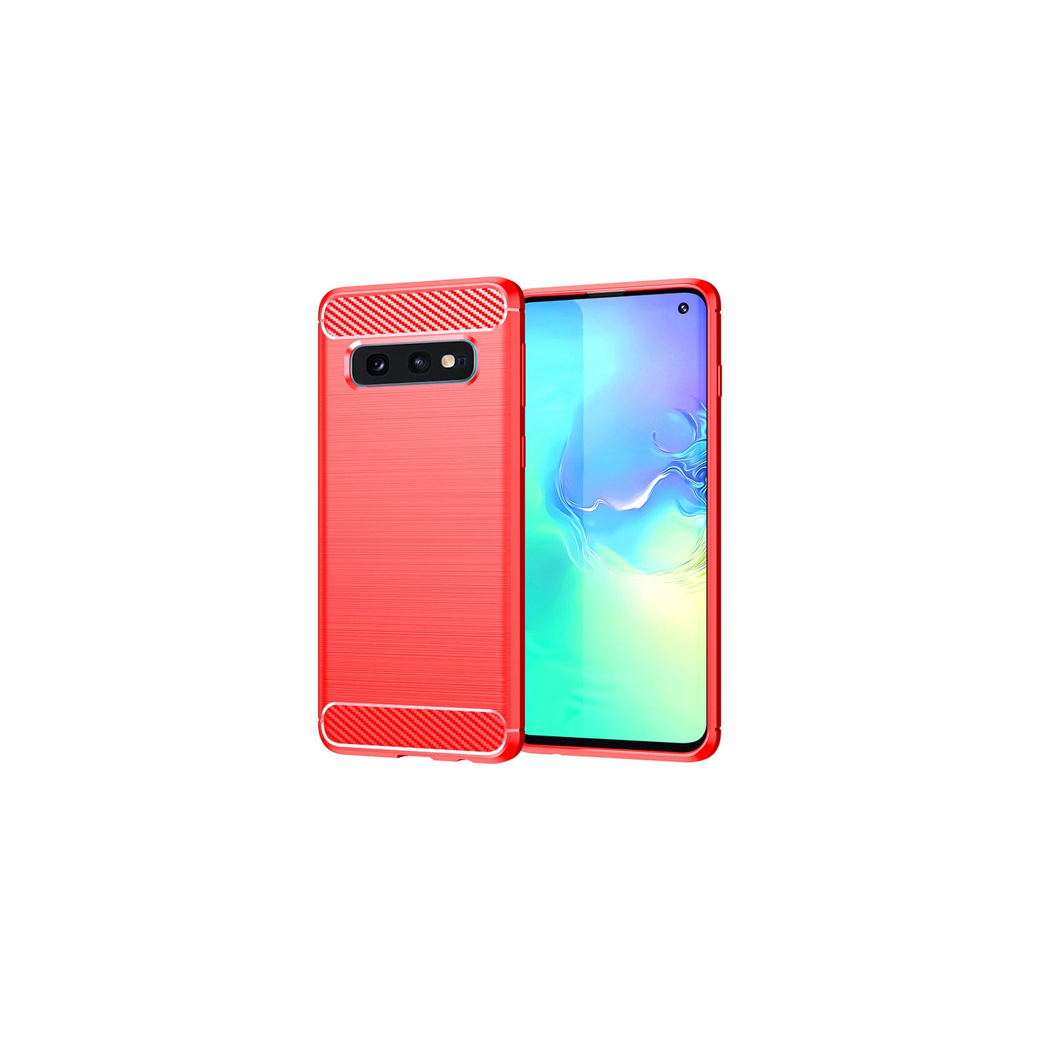 Étui en métal brossé rouge PANDACO pour Galaxy S10e de Samsung