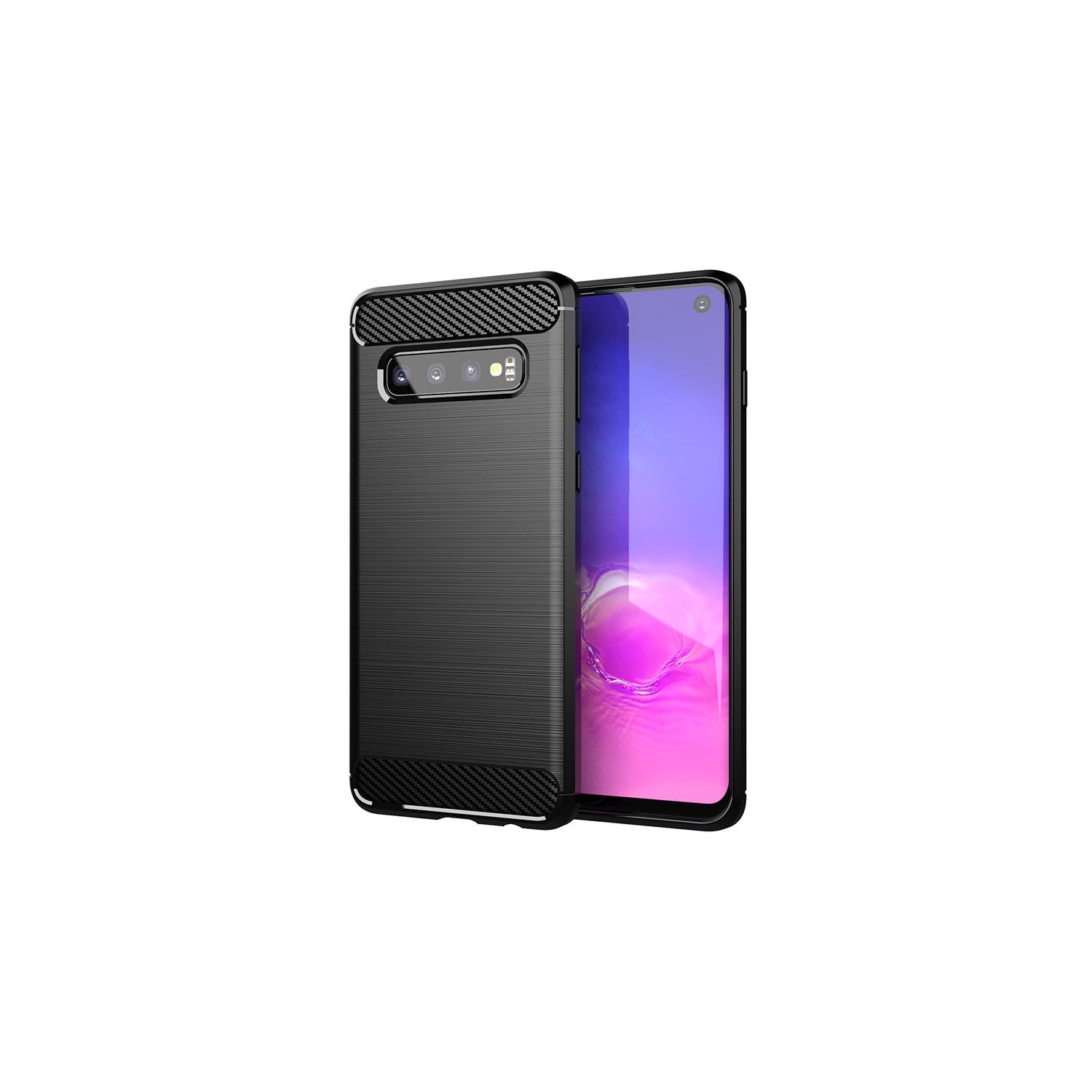 PANDACO Black Brushed Metal Case for Samsung Galaxy S10+