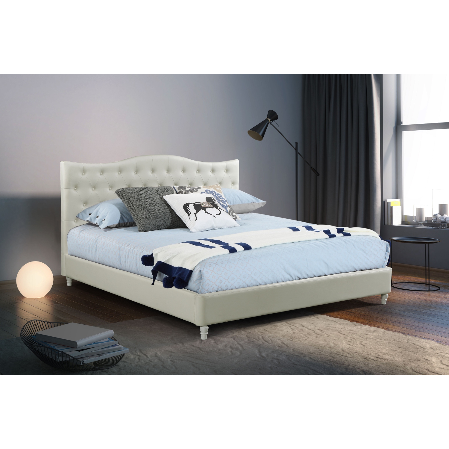 Husky® Lit de plate-forme rembourré Lily - King - Noir