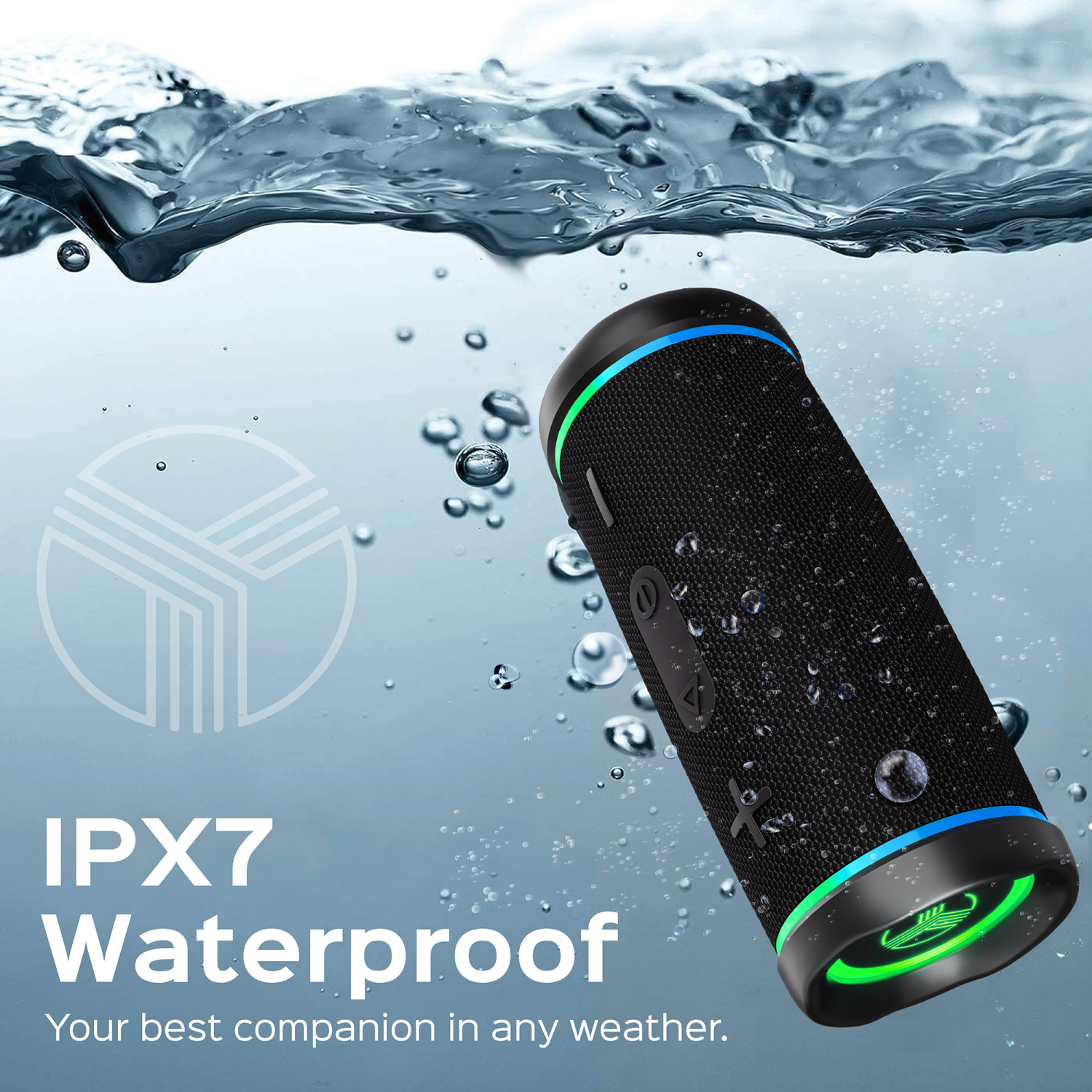 TREBLAB HD77 Bluetooth Speaker - Powerful 360° Sound with Impactful Bass, 30W Portable Wireless Audio, 20H Battery, IPX7 Waterproof, TWS Stereo