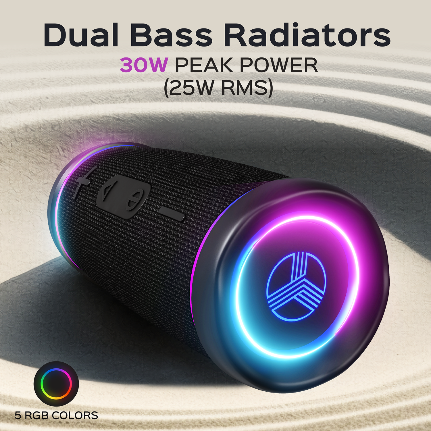 TREBLAB HD77 Bluetooth Speaker - Powerful 360° Sound with Impactful Bass, 30W Portable Wireless Audio, 20H Battery, IPX7 Waterproof, TWS Stereo