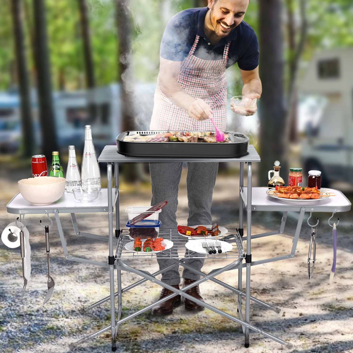 Table de camping pliable