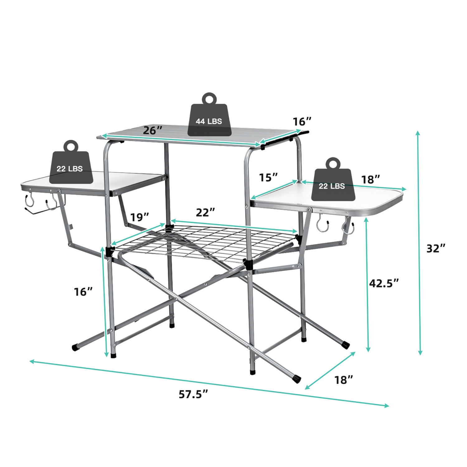Table de camping pliable