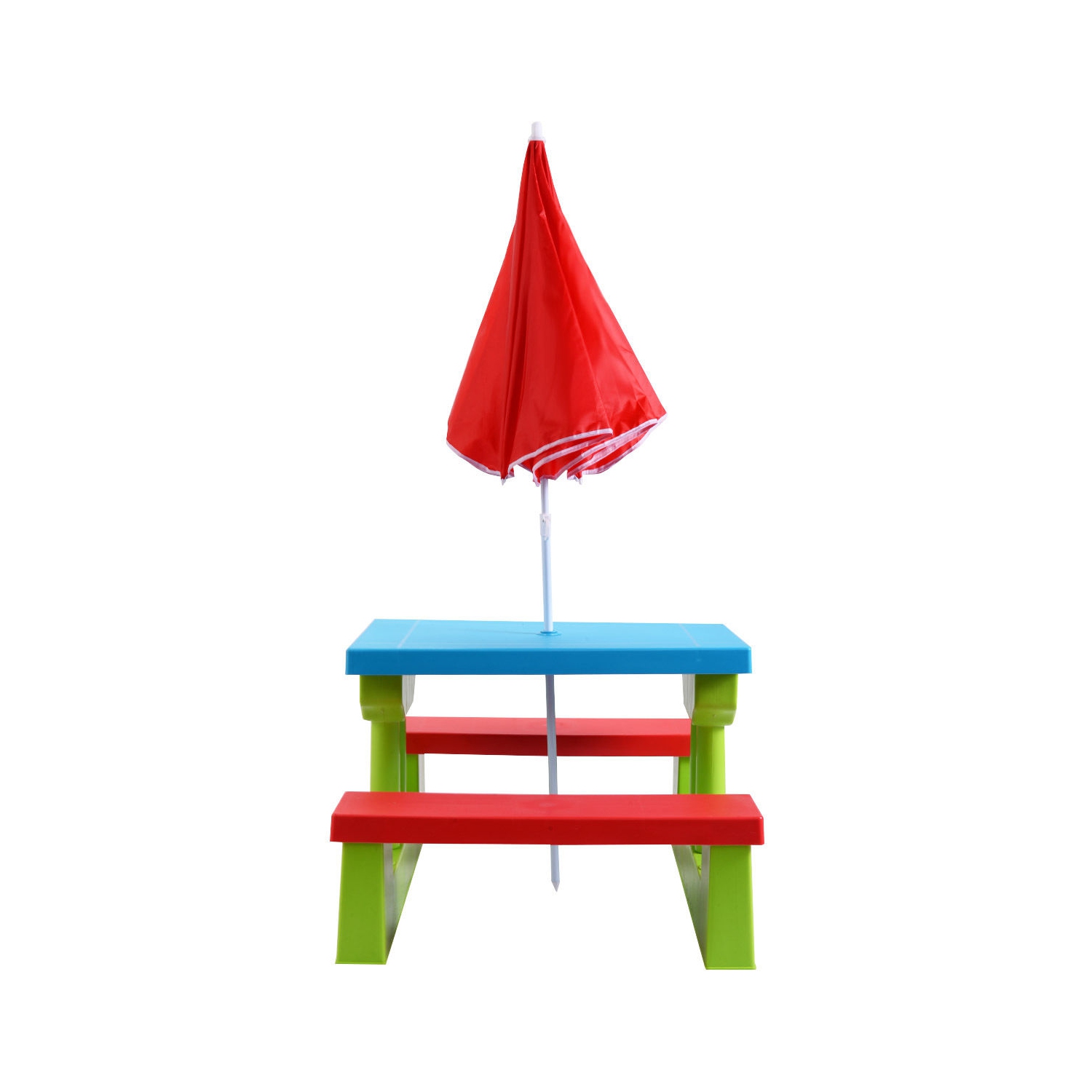 Table de pique-nique à 4 sièges pour enfants de Costway avec banc de jardin pour parasol extérieur