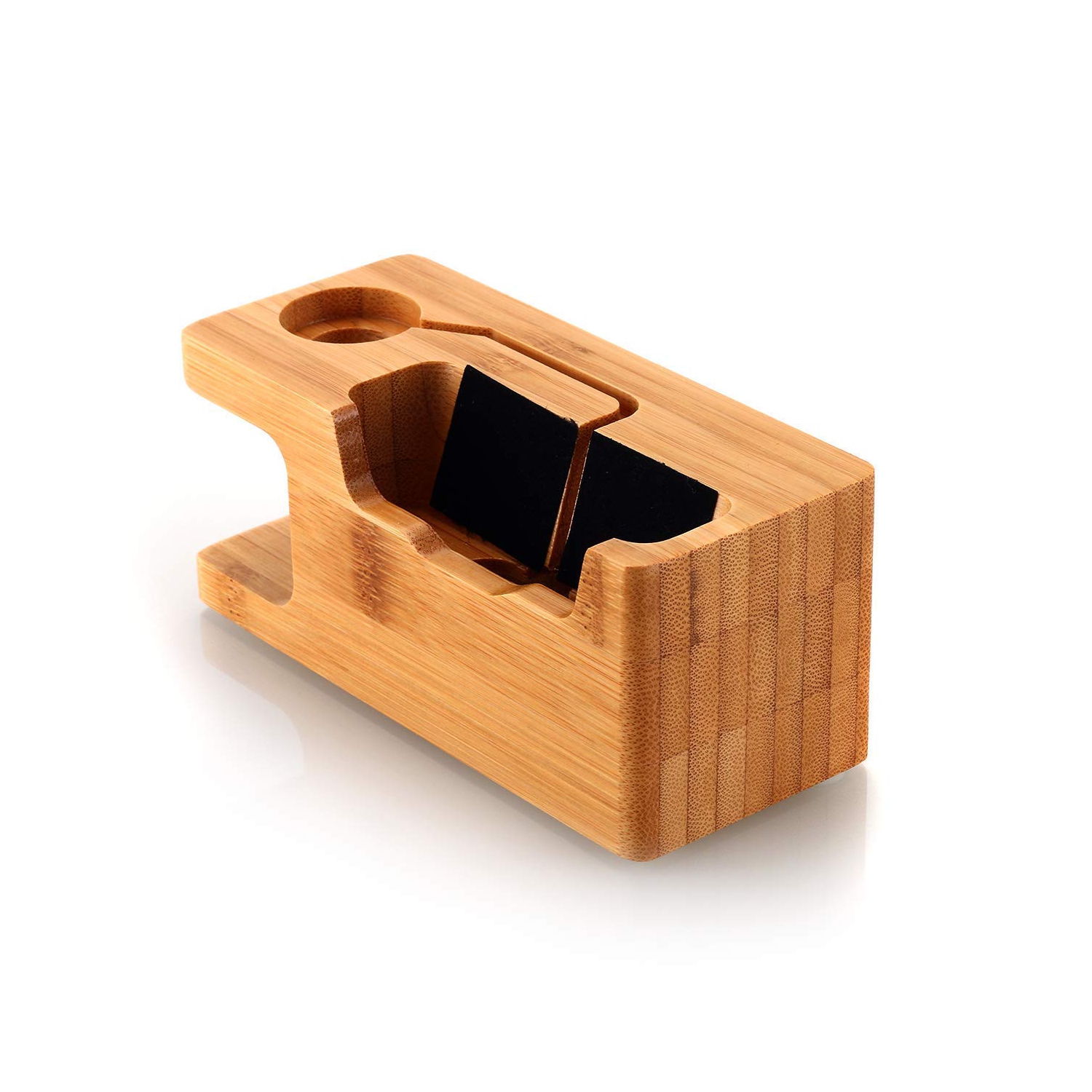 Station de chargement en bois de bambou station de chargement base pour Apple Watch et iPhone X/8 plus/8/7 plus 6 6 plus 5S 5
