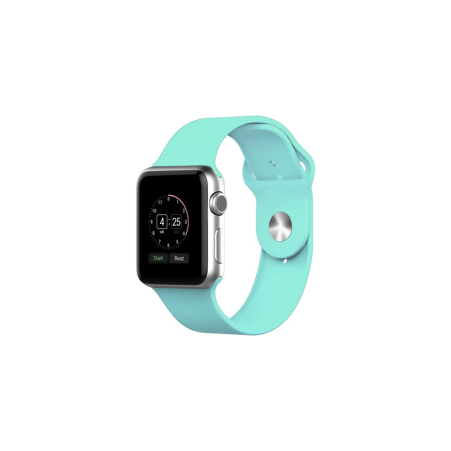 Bracelet en silicone menthe de PANDACO pour Apple Watch 42&nbsp;mm/44&nbsp;mm/45&nbsp;mm/46&nbsp;mm/49&nbsp;mm